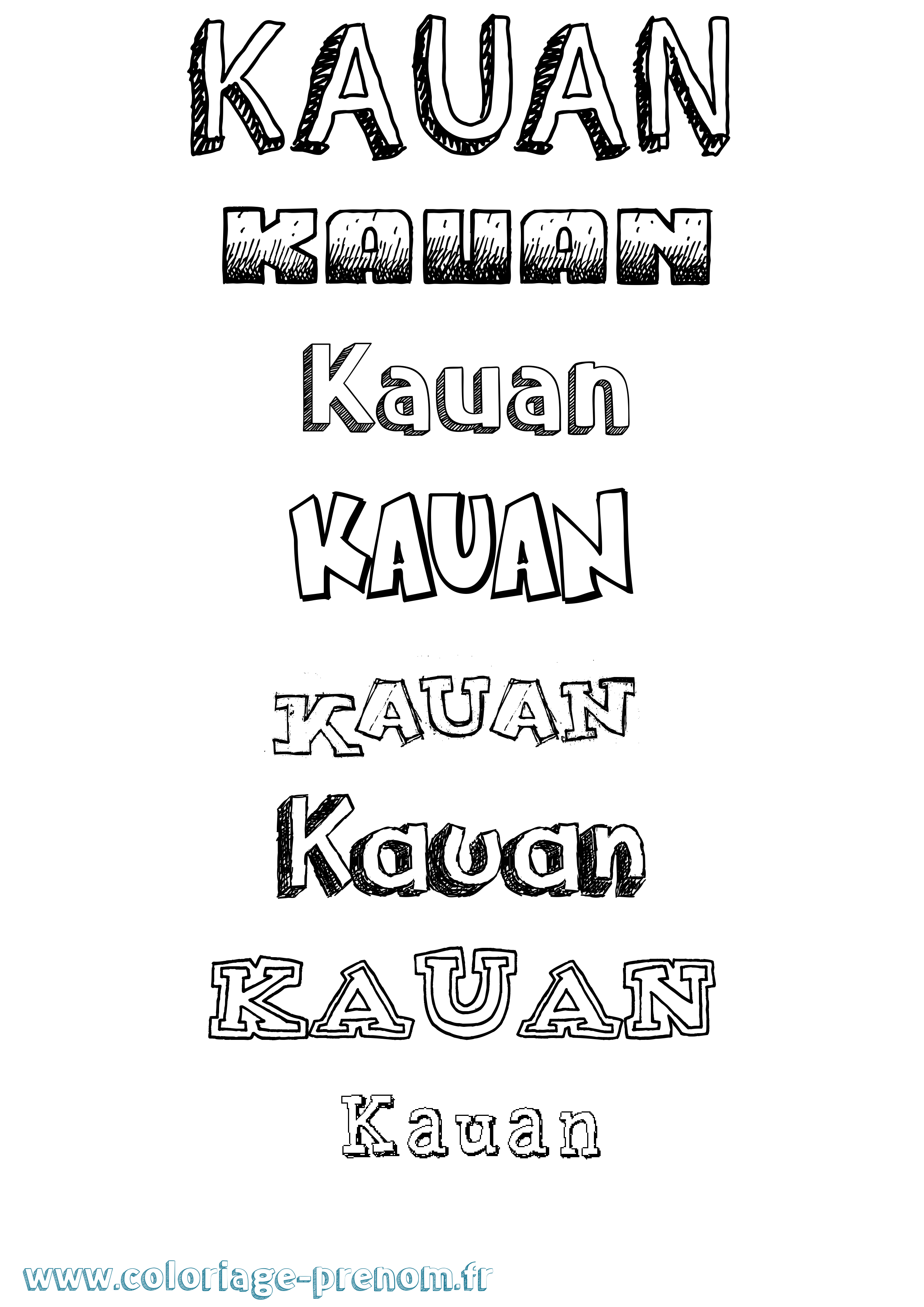 Coloriage Kauan Dessiné Coloriage prénom Kauan Dessiné