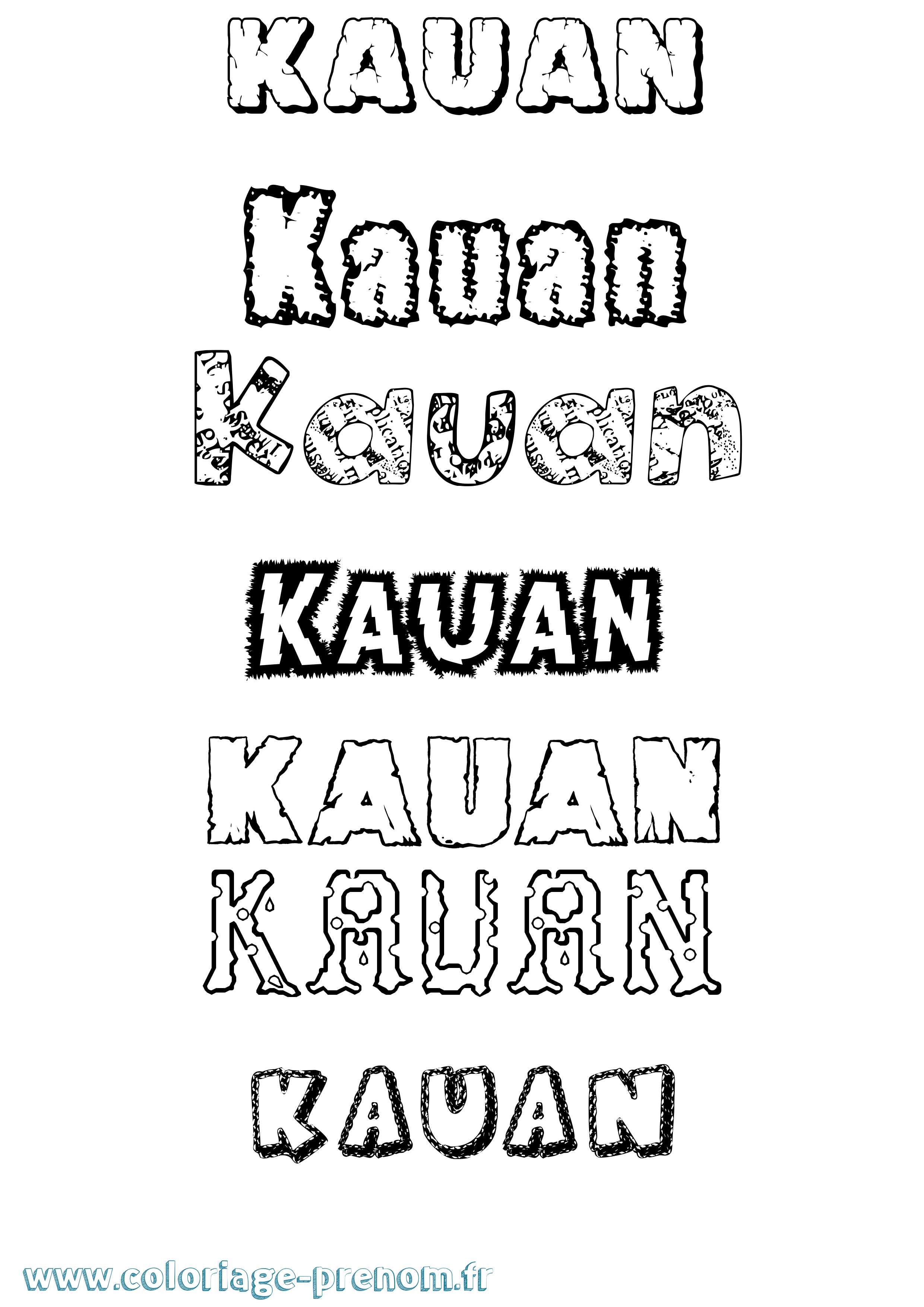 Coloriage Kauan Destructuré Coloriage prénom Kauan Destructuré