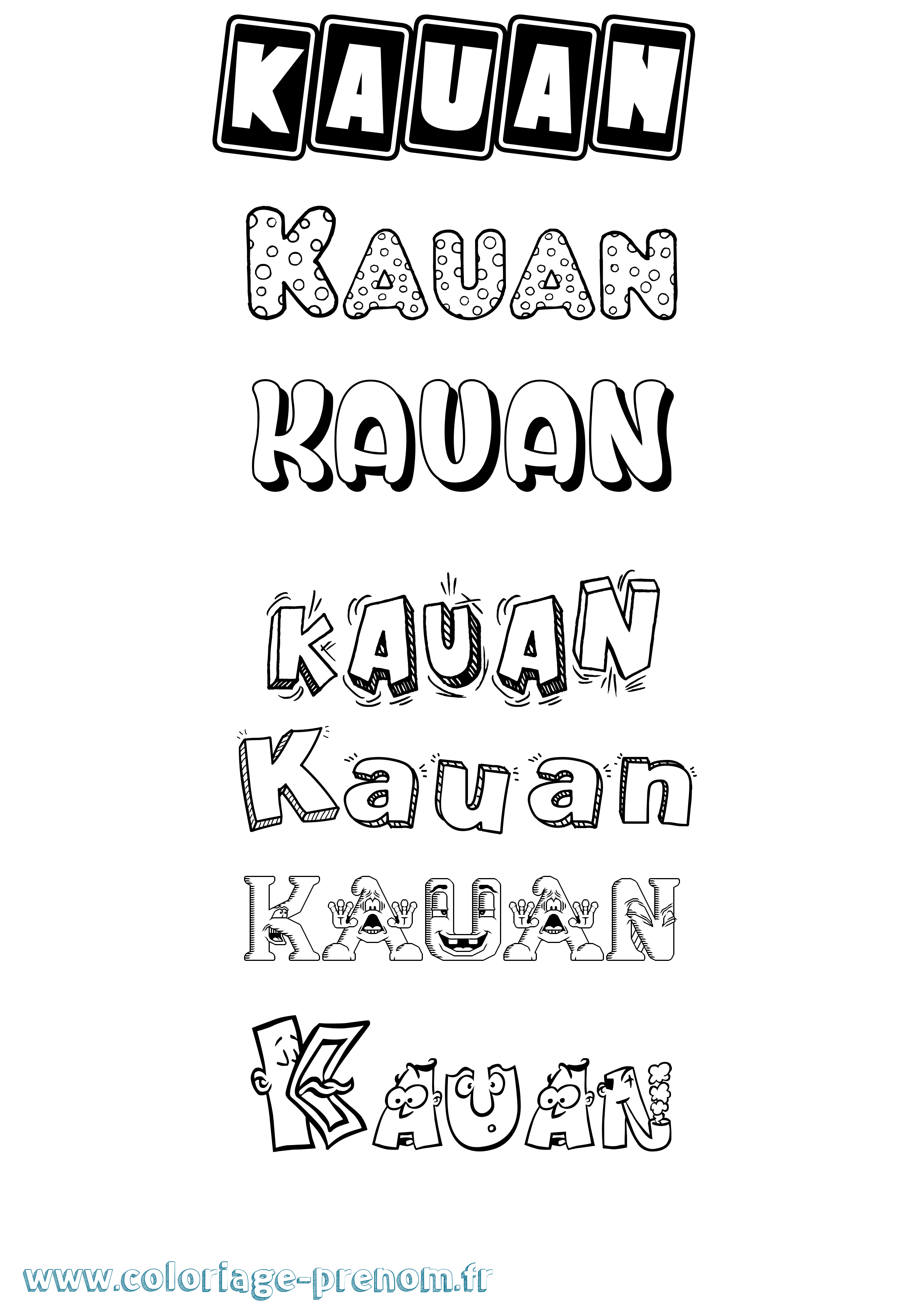 Coloriage Kauan Fun Coloriage prénom Kauan Fun
