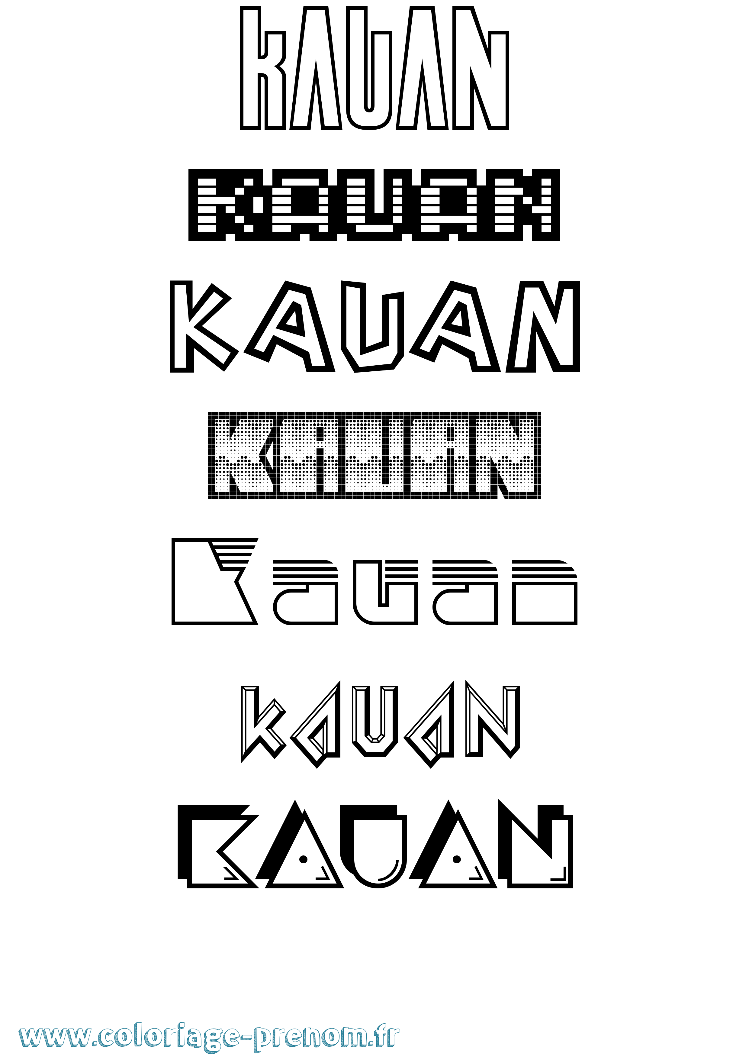 Coloriage Kauan Jeux Vidéos Coloriage prénom Kauan Jeux Vidéos