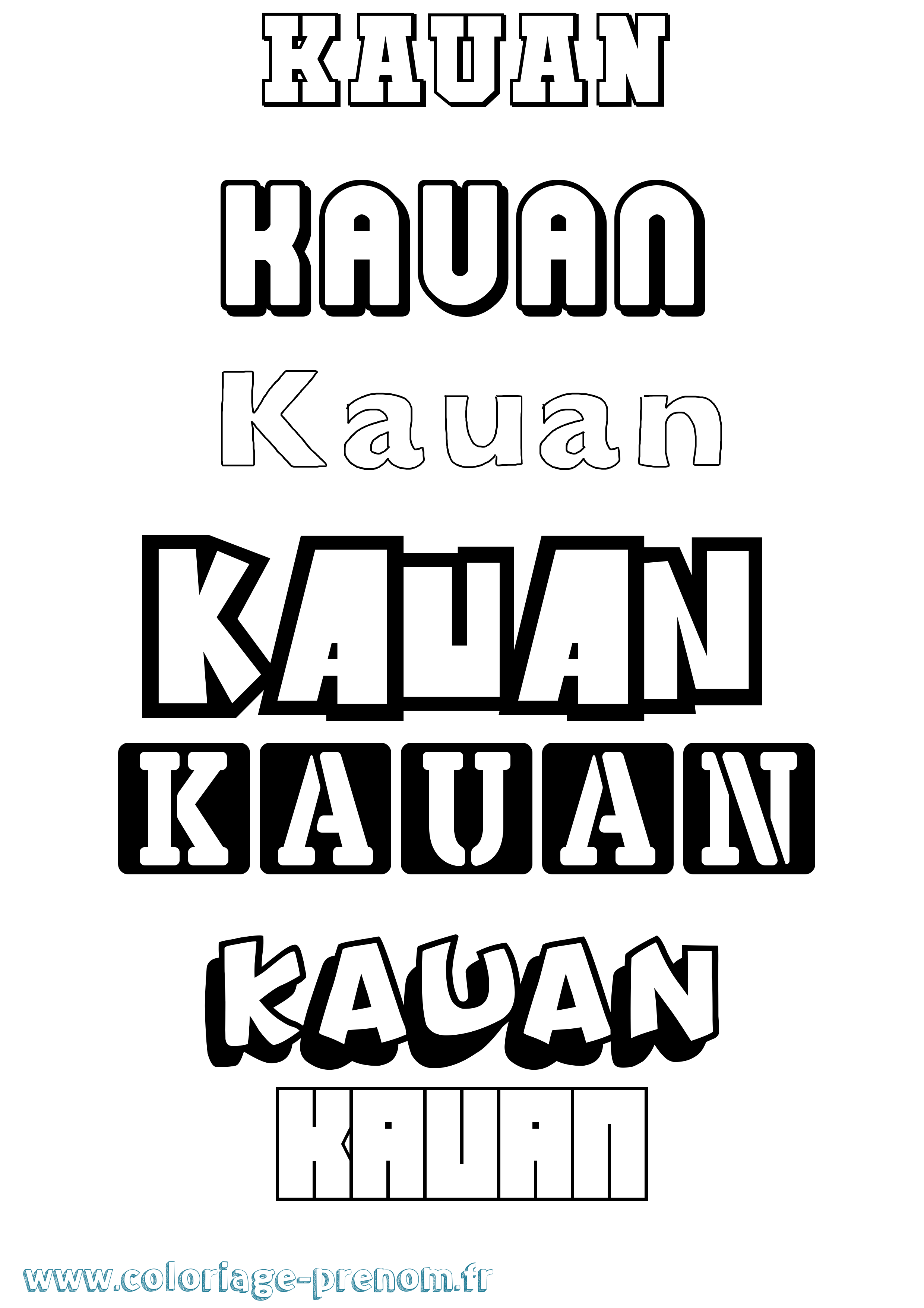 Coloriage Kauan Simple Coloriage prénom Kauan Simple