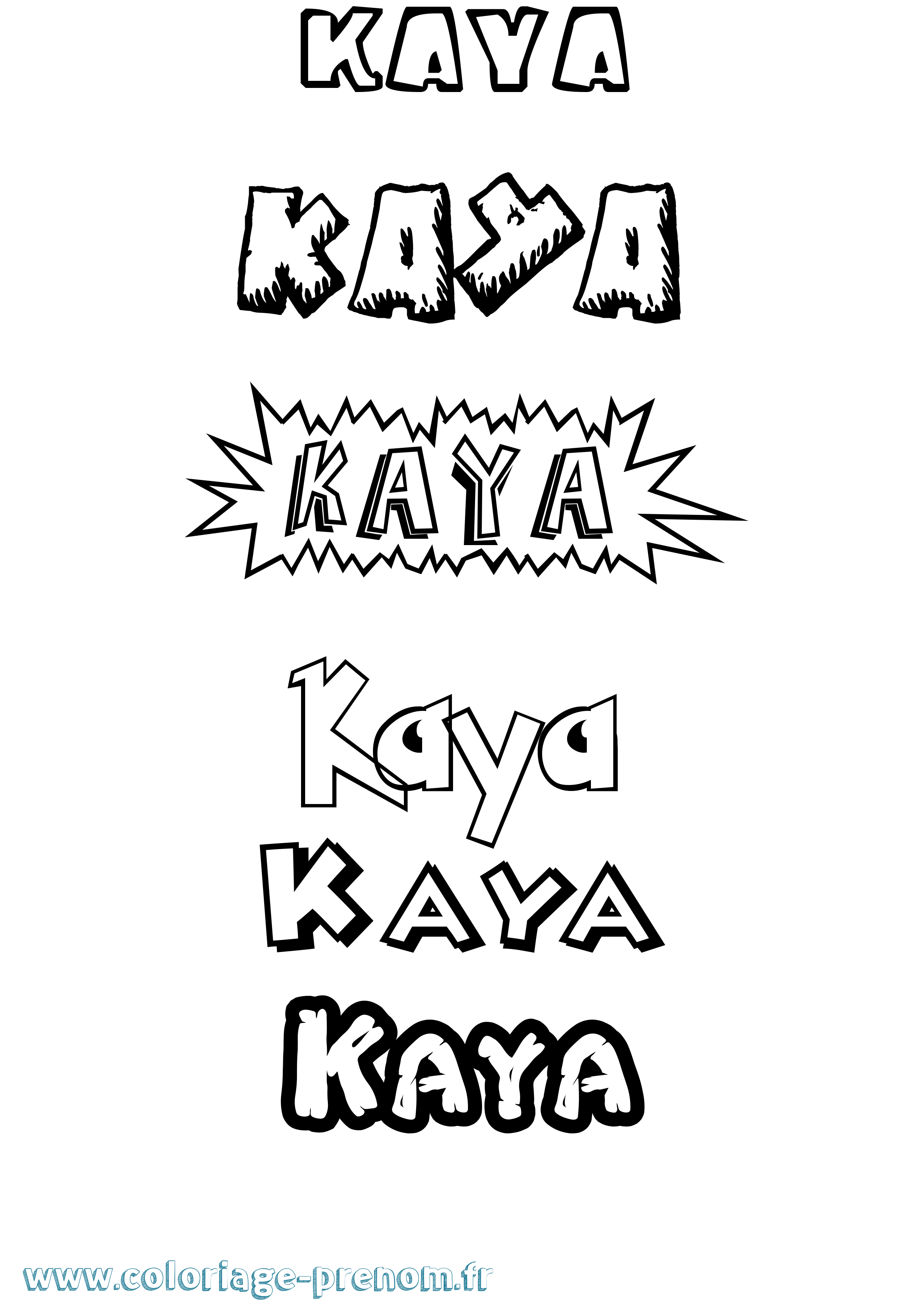Coloriage Kaya Dessin Animé Coloriage prénom Kaya Dessin Animé