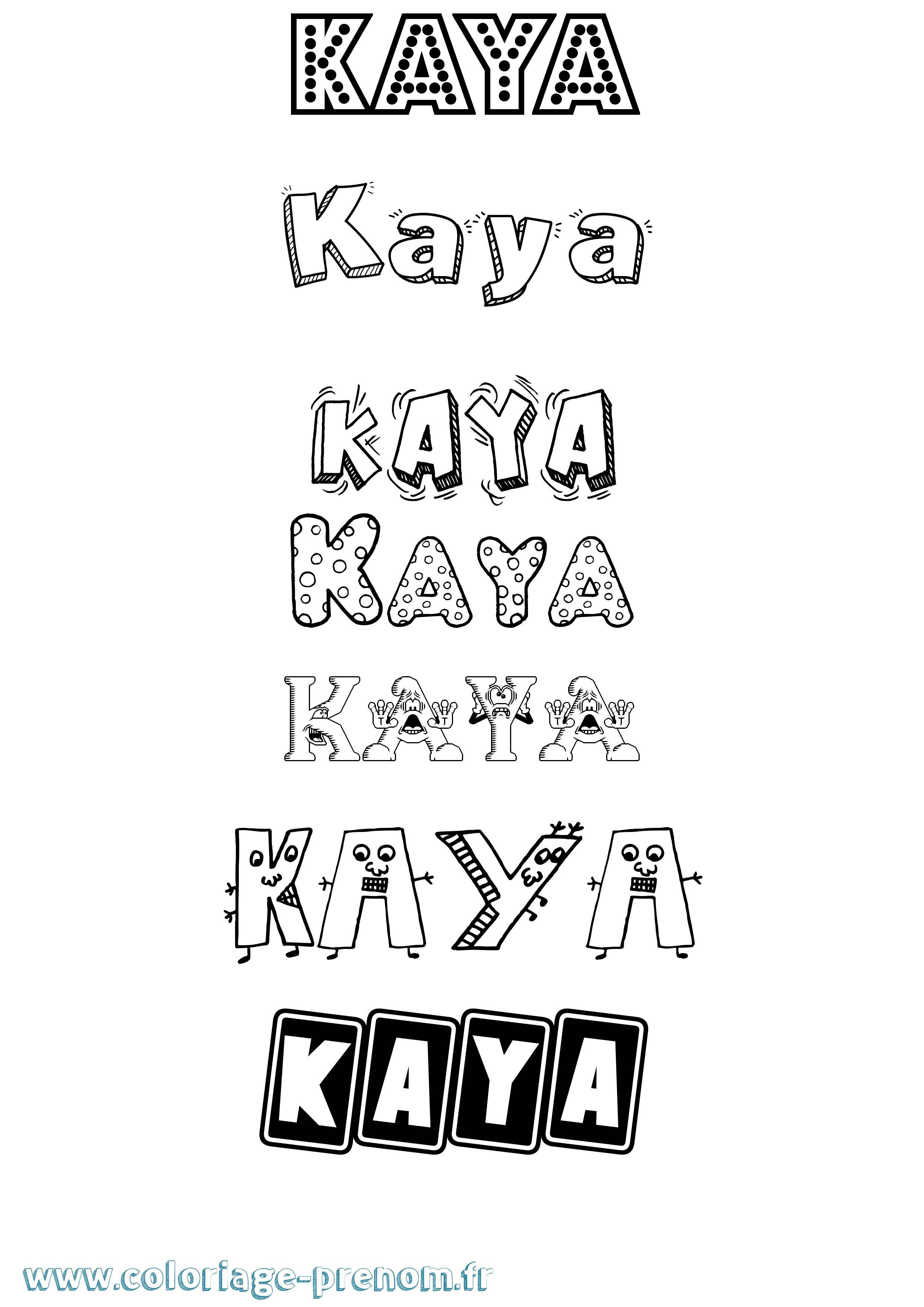 Coloriage Kaya Fun Coloriage prénom Kaya Fun
