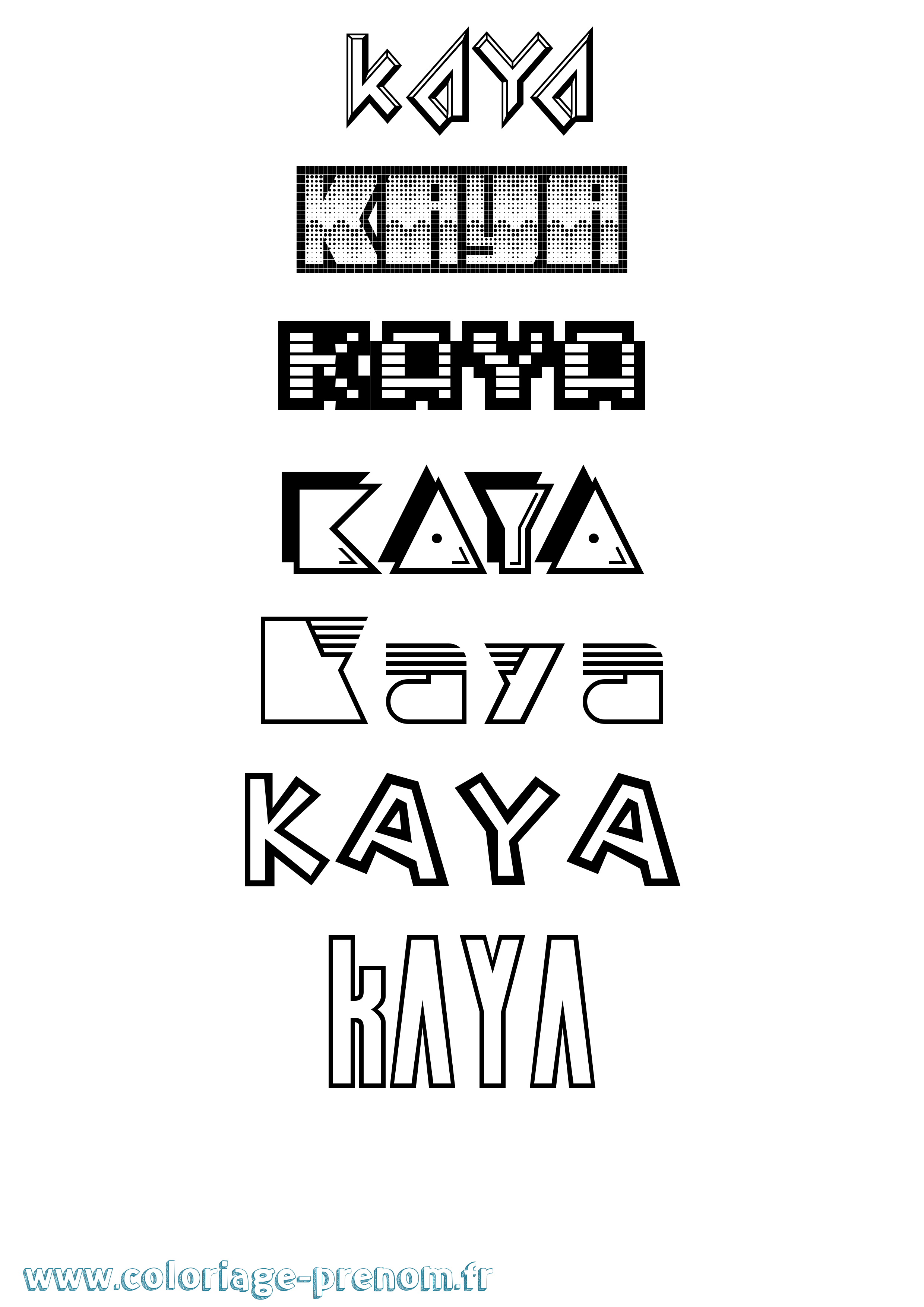 Coloriage Kaya Jeux Vidéos Coloriage prénom Kaya Jeux Vidéos