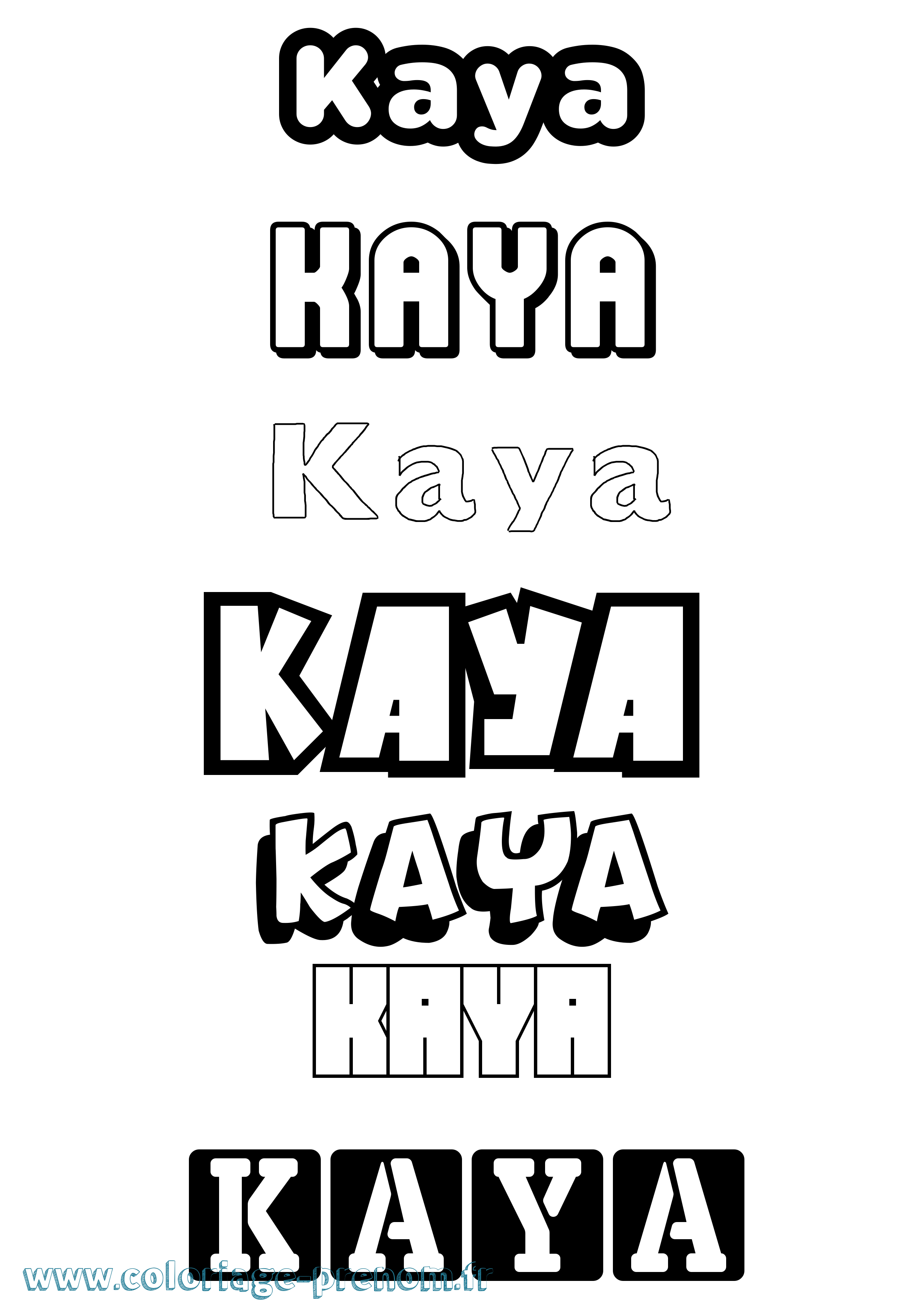Coloriage Kaya Simple Coloriage prénom Kaya Simple