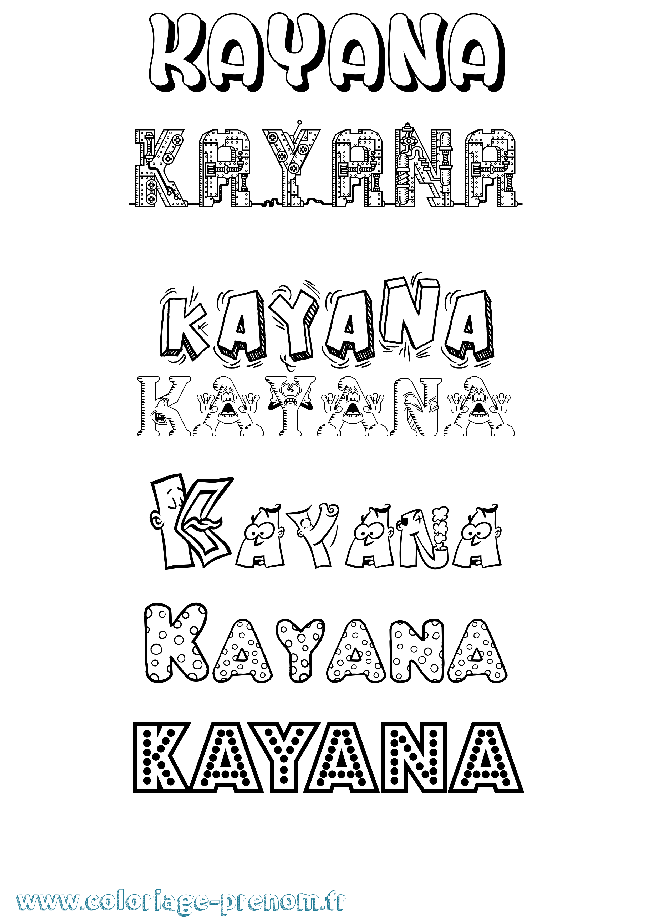 Coloriage Kayana Fun Coloriage prénom Kayana Fun