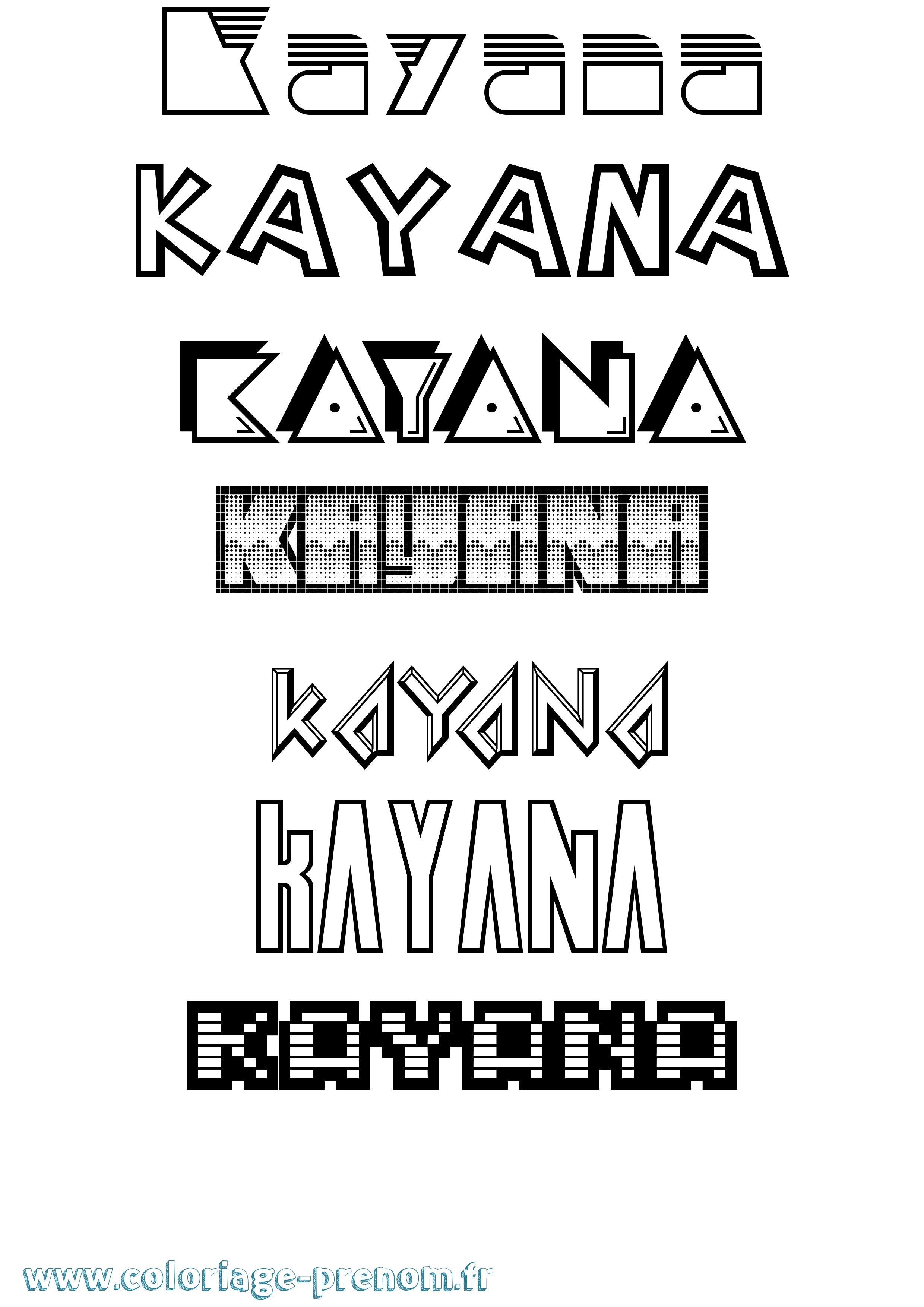 Coloriage Kayana Jeux Vidéos Coloriage prénom Kayana Jeux Vidéos