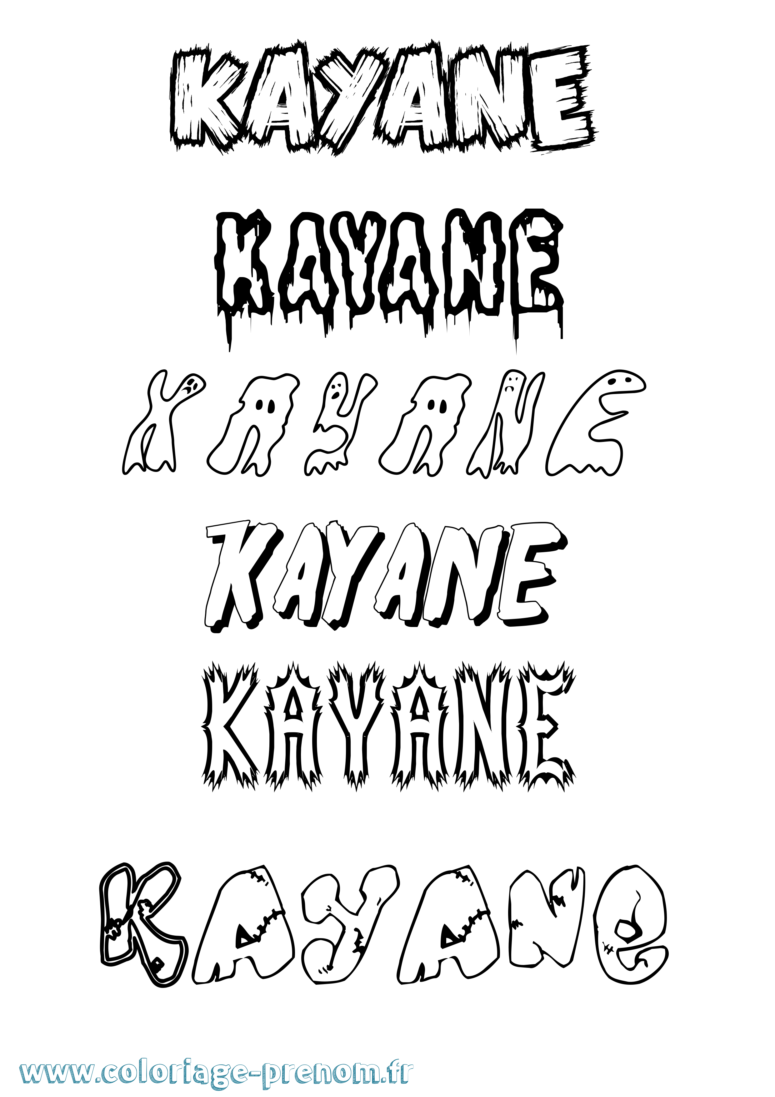 Coloriage Kayane Frisson Coloriage prénom Kayane Frisson