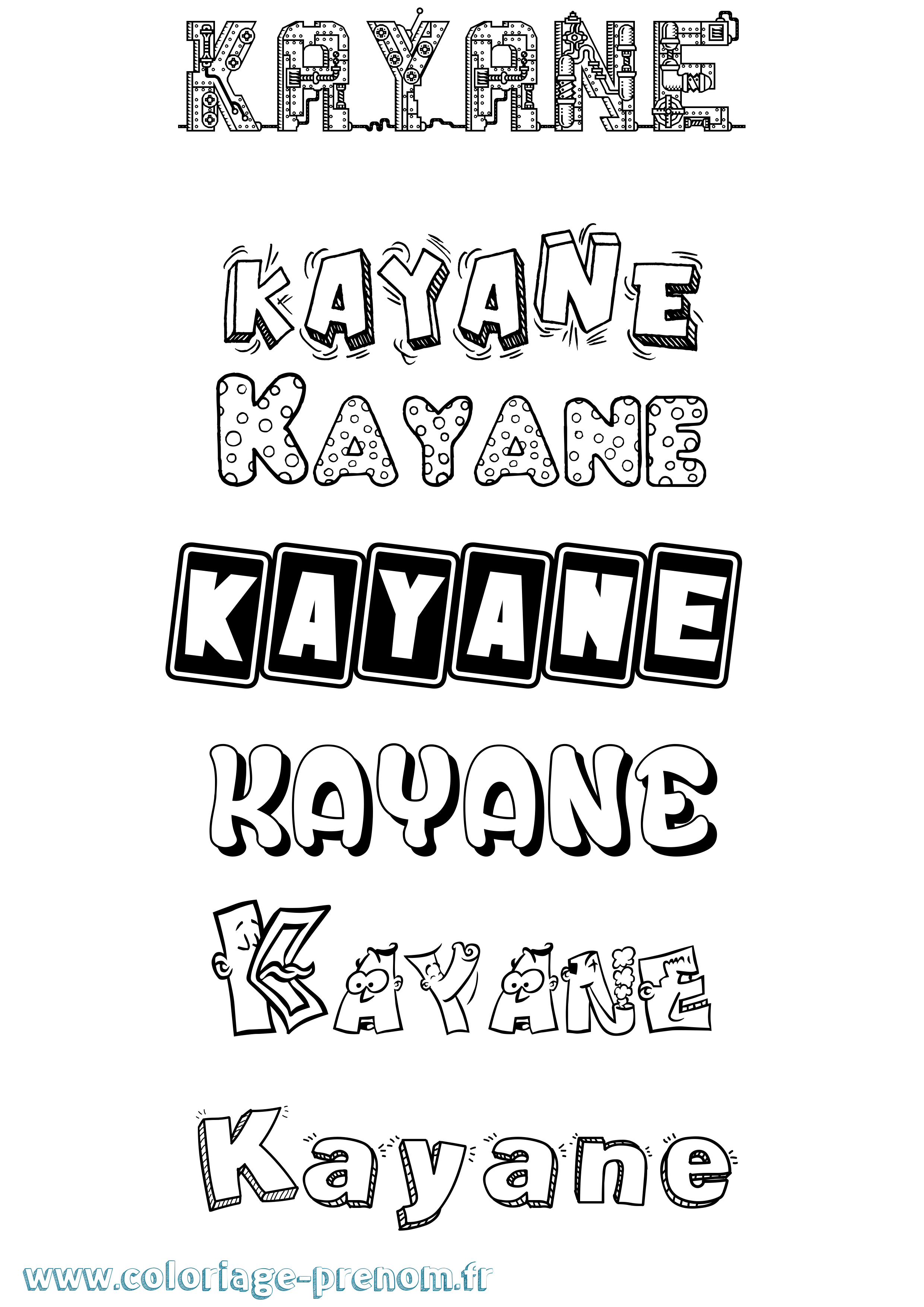 Coloriage Kayane Fun Coloriage prénom Kayane Fun