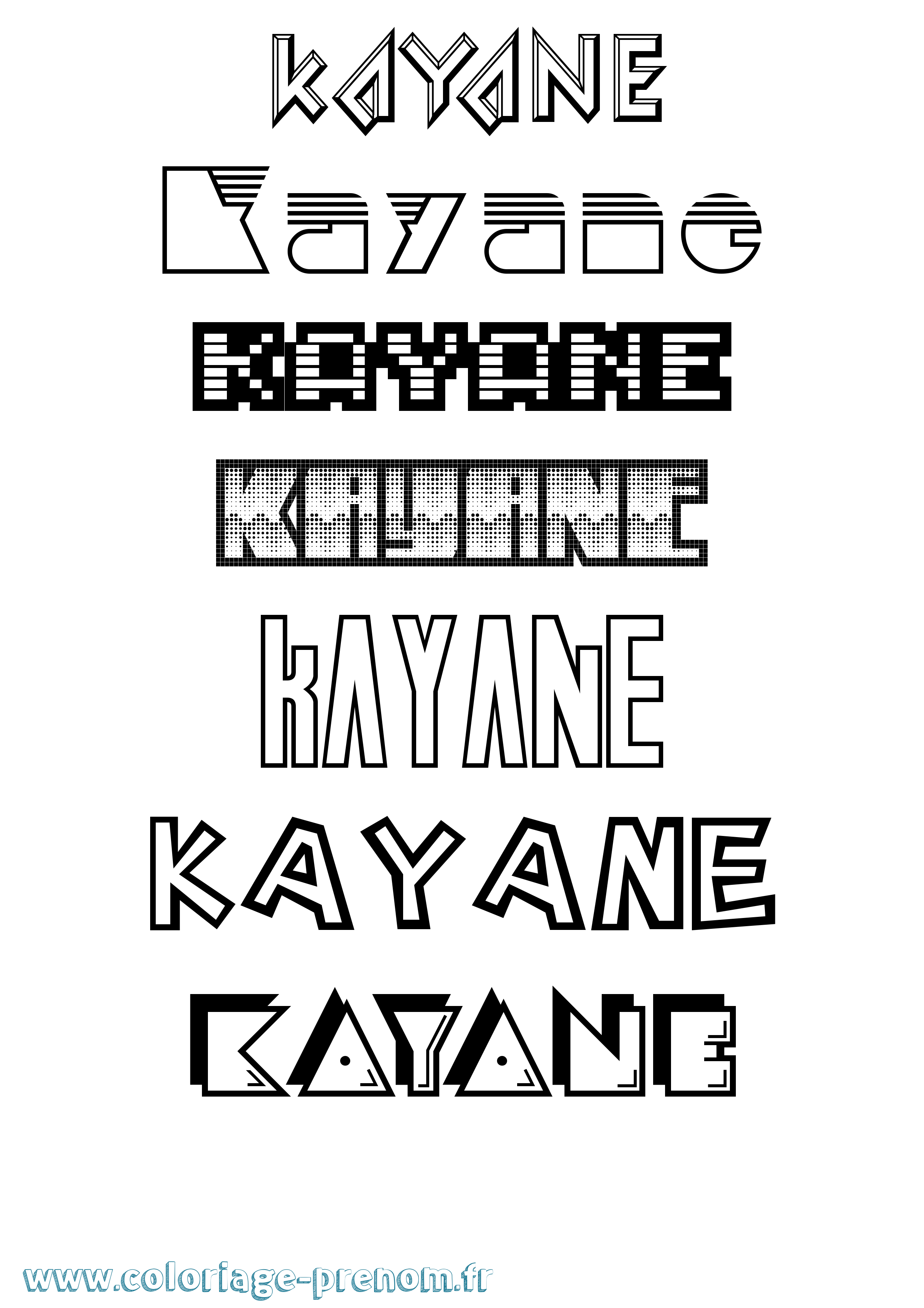 Coloriage Kayane Jeux Vidéos Coloriage prénom Kayane Jeux Vidéos