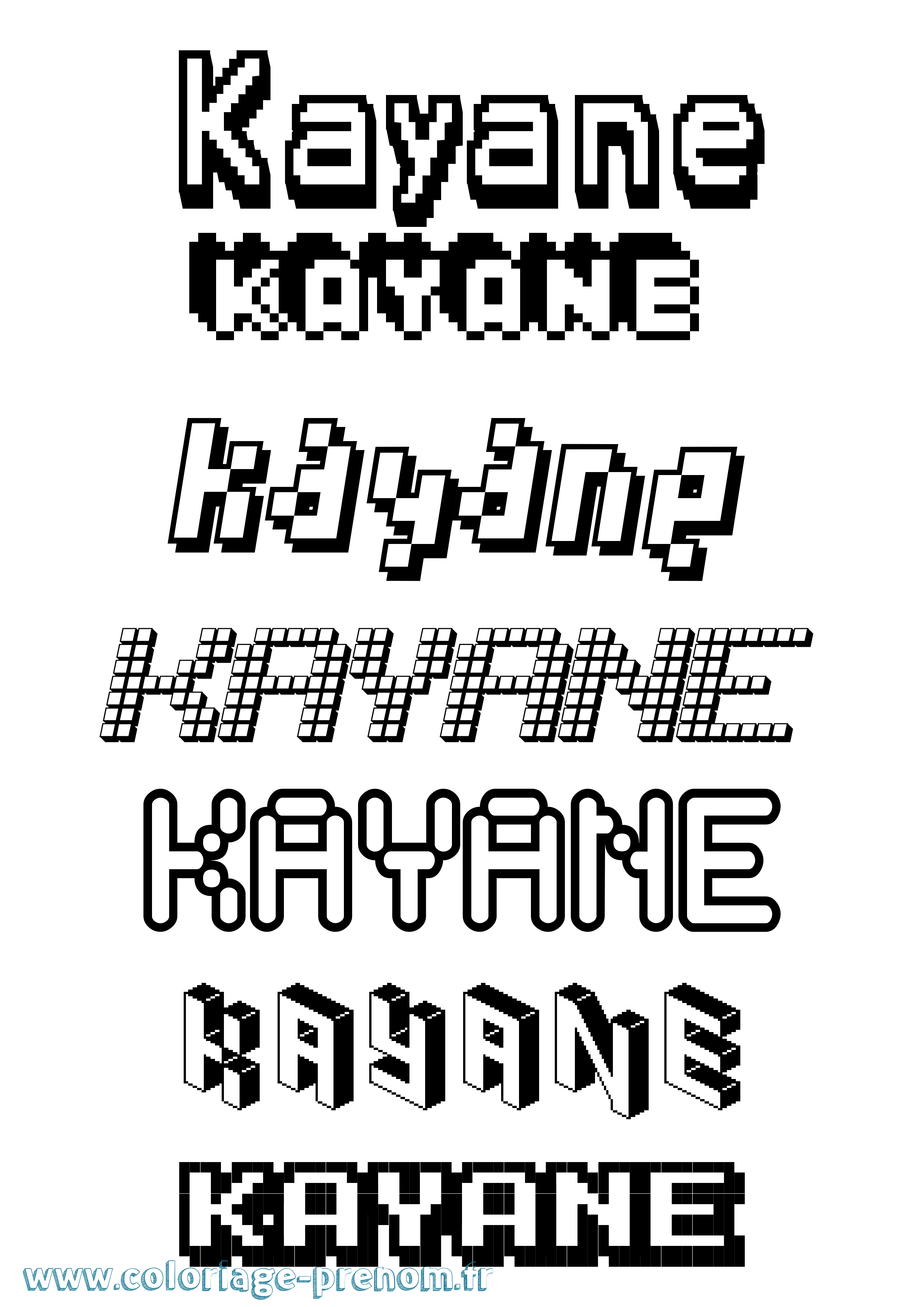 Coloriage Kayane Pixel Coloriage prénom Kayane Pixel