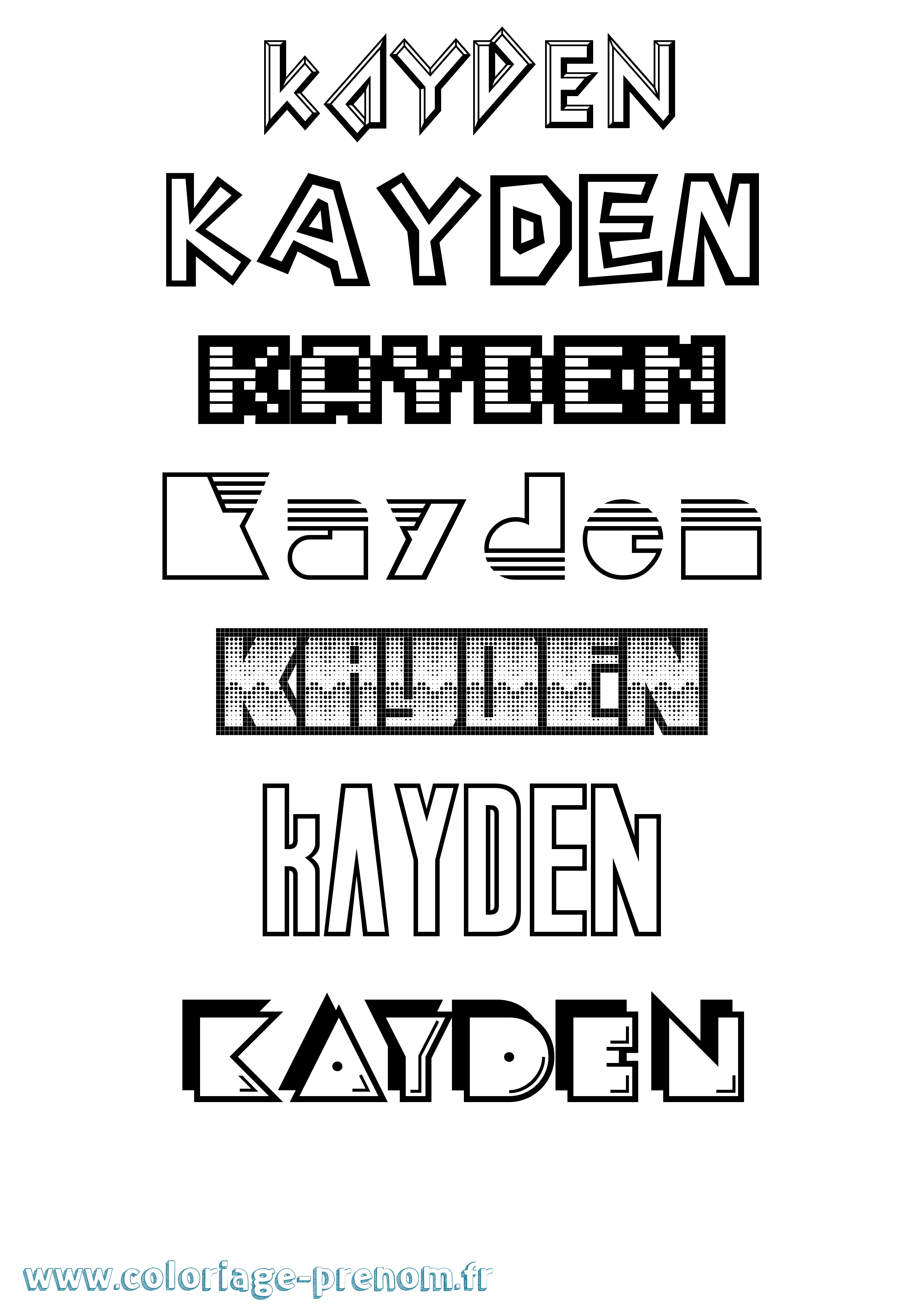 Coloriage Kayden Jeux Vidéos Coloriage prénom Kayden Jeux Vidéos