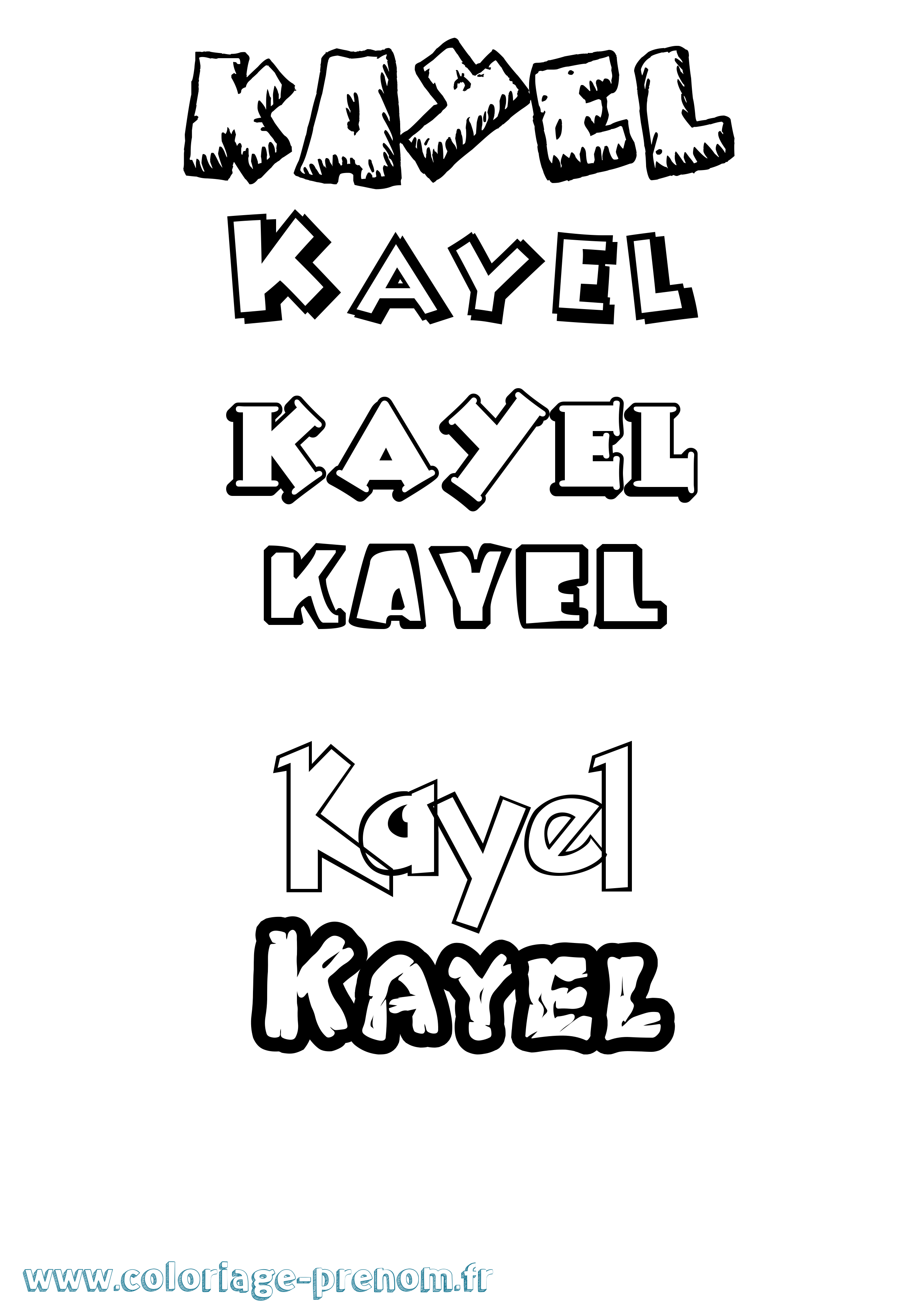 Coloriage Kayel Dessin Animé Coloriage prénom Kayel Dessin Animé