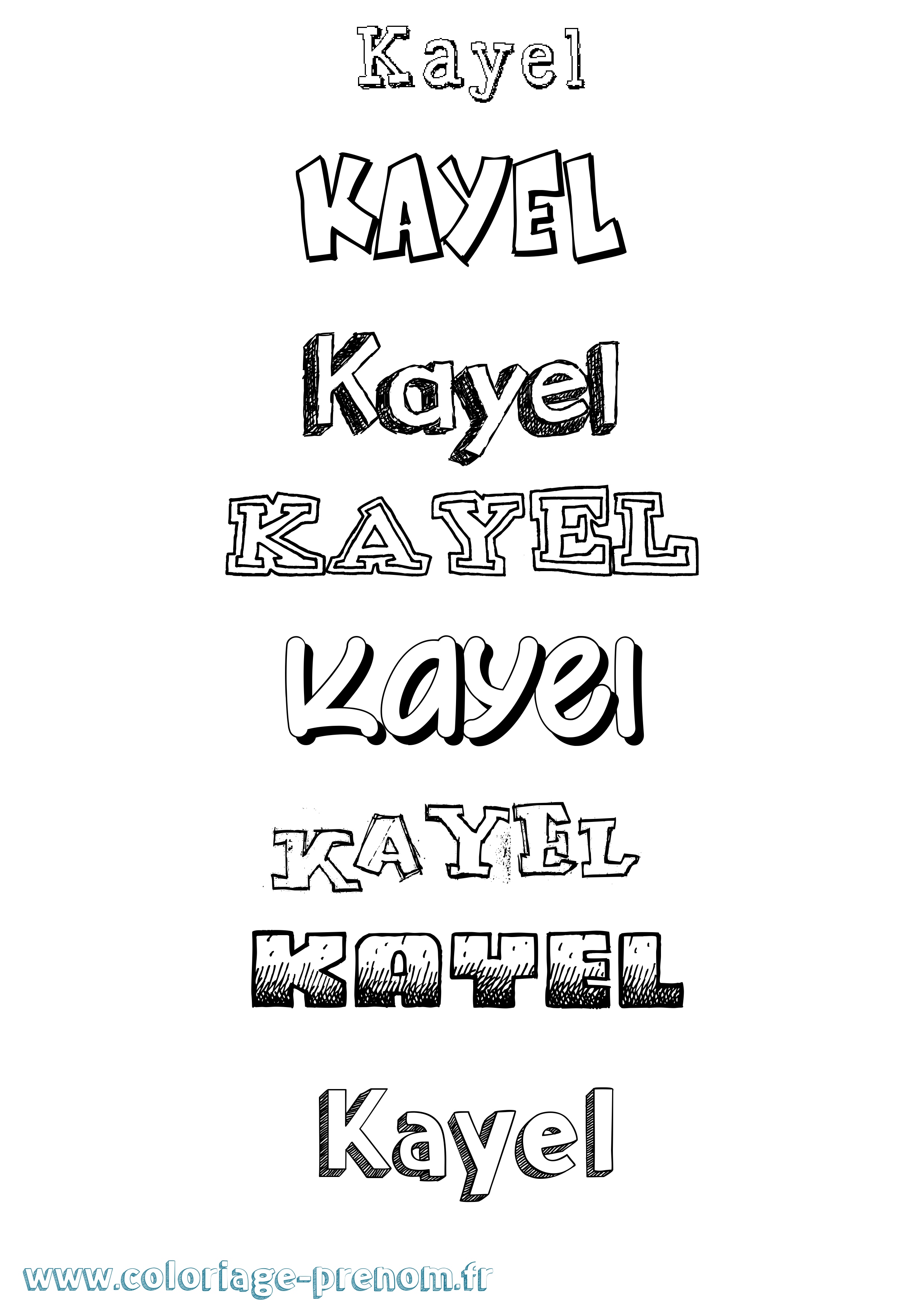 Coloriage Kayel Dessiné Coloriage prénom Kayel Dessiné