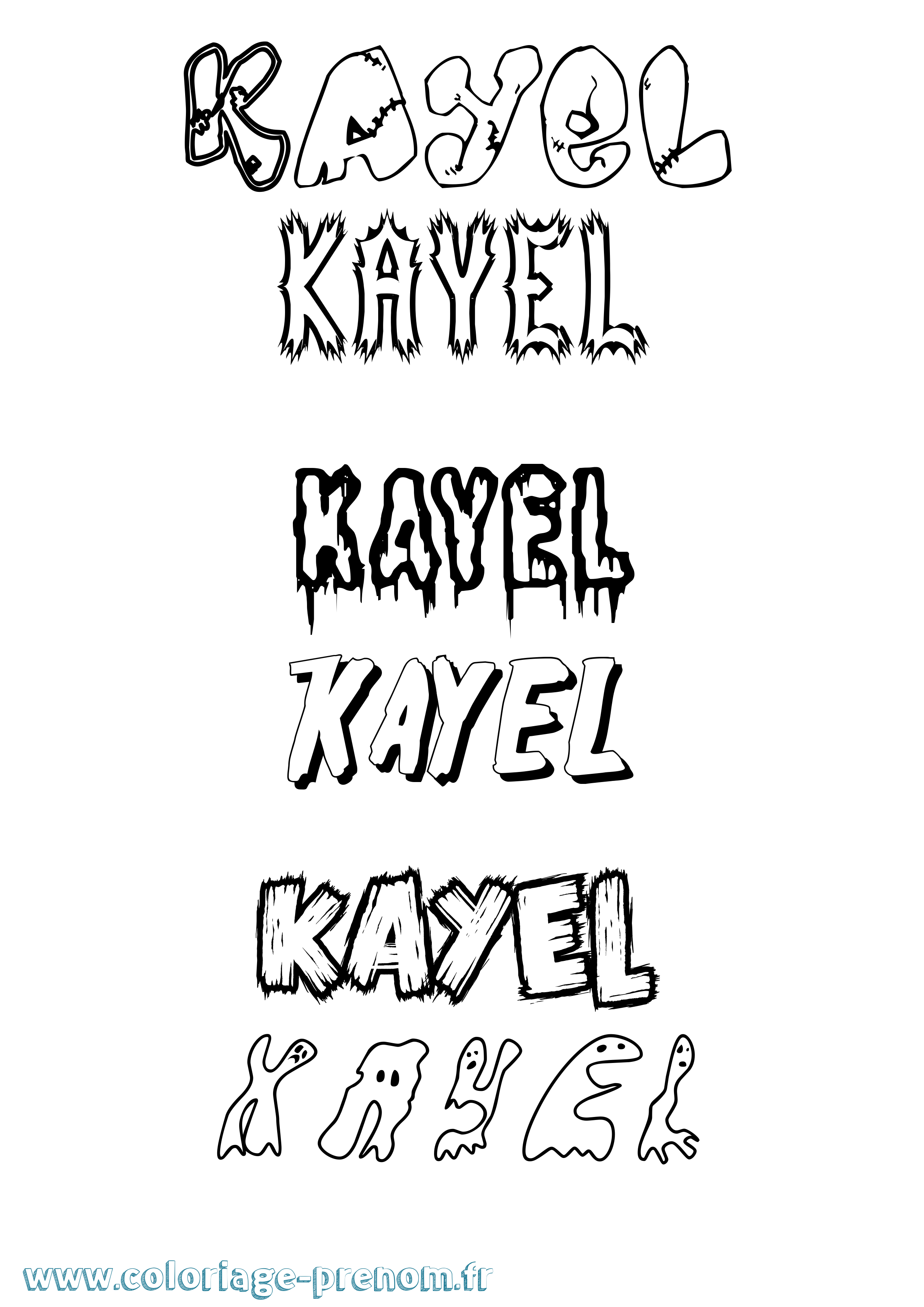 Coloriage Kayel Frisson Coloriage prénom Kayel Frisson