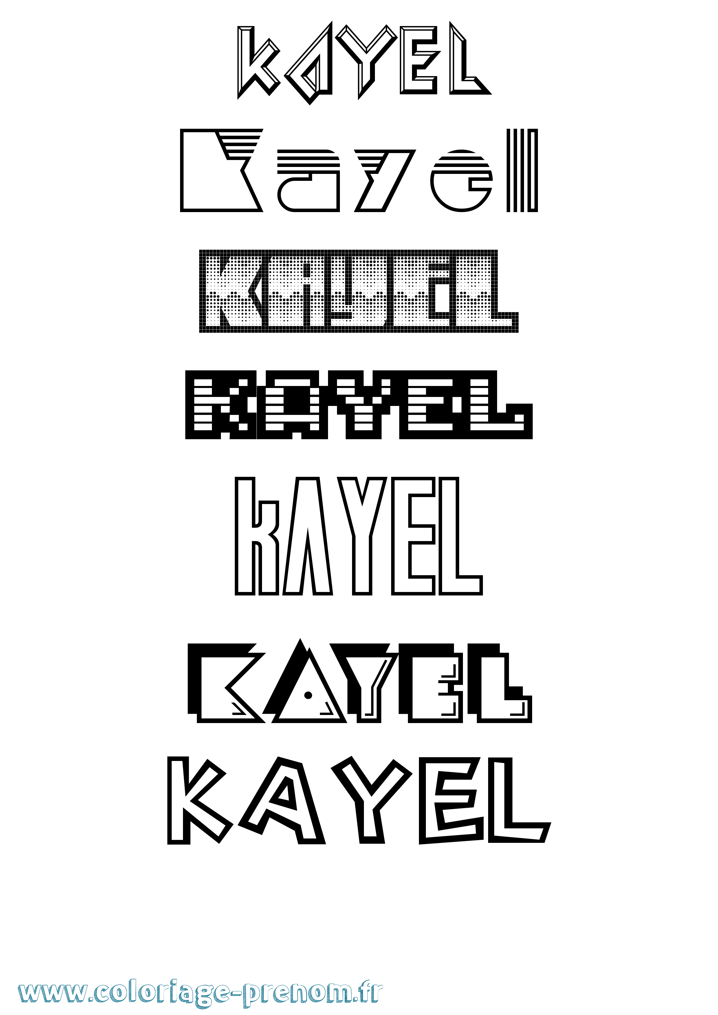 Coloriage Kayel Jeux Vidéos Coloriage prénom Kayel Jeux Vidéos