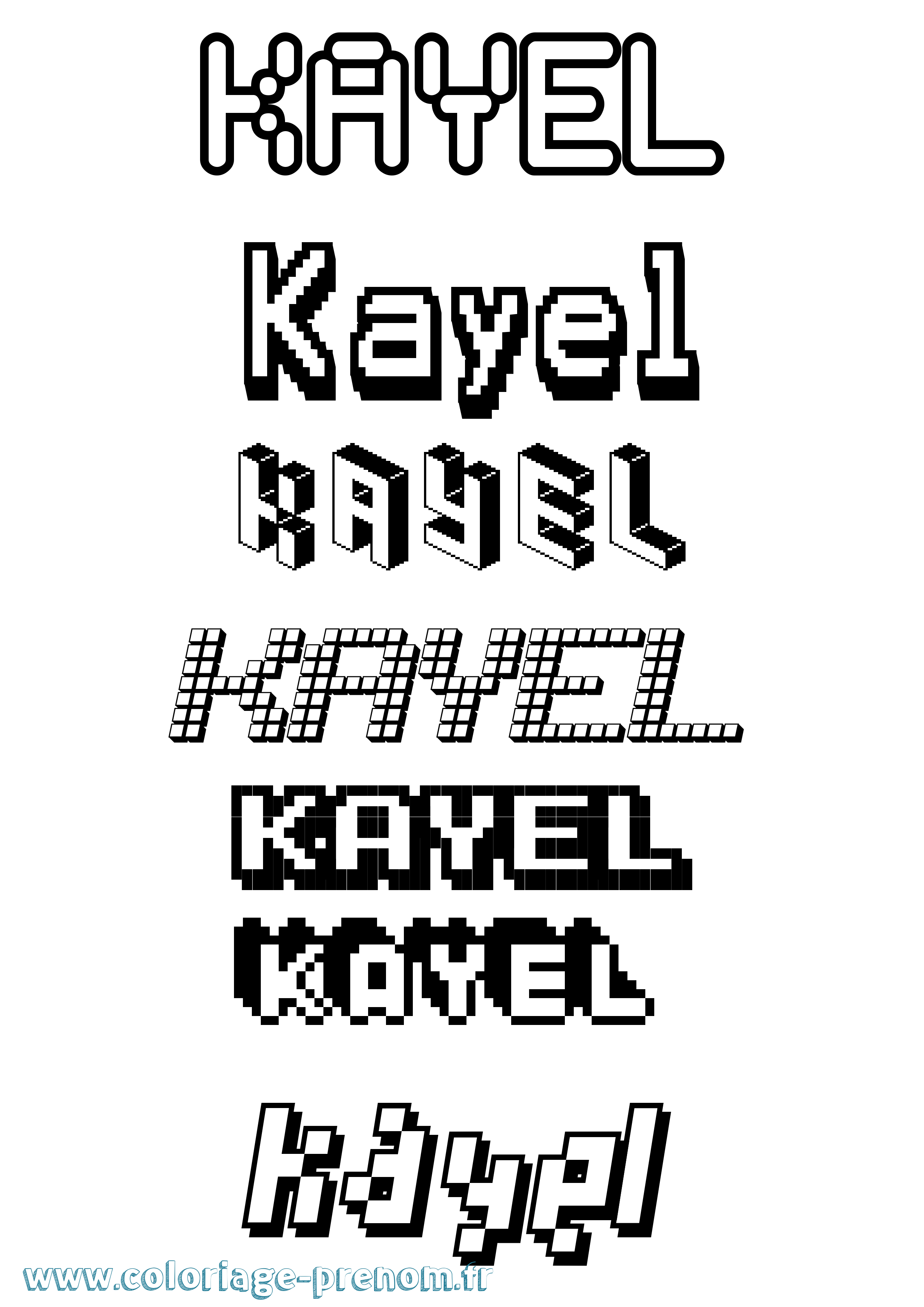 Coloriage Kayel Pixel Coloriage prénom Kayel Pixel