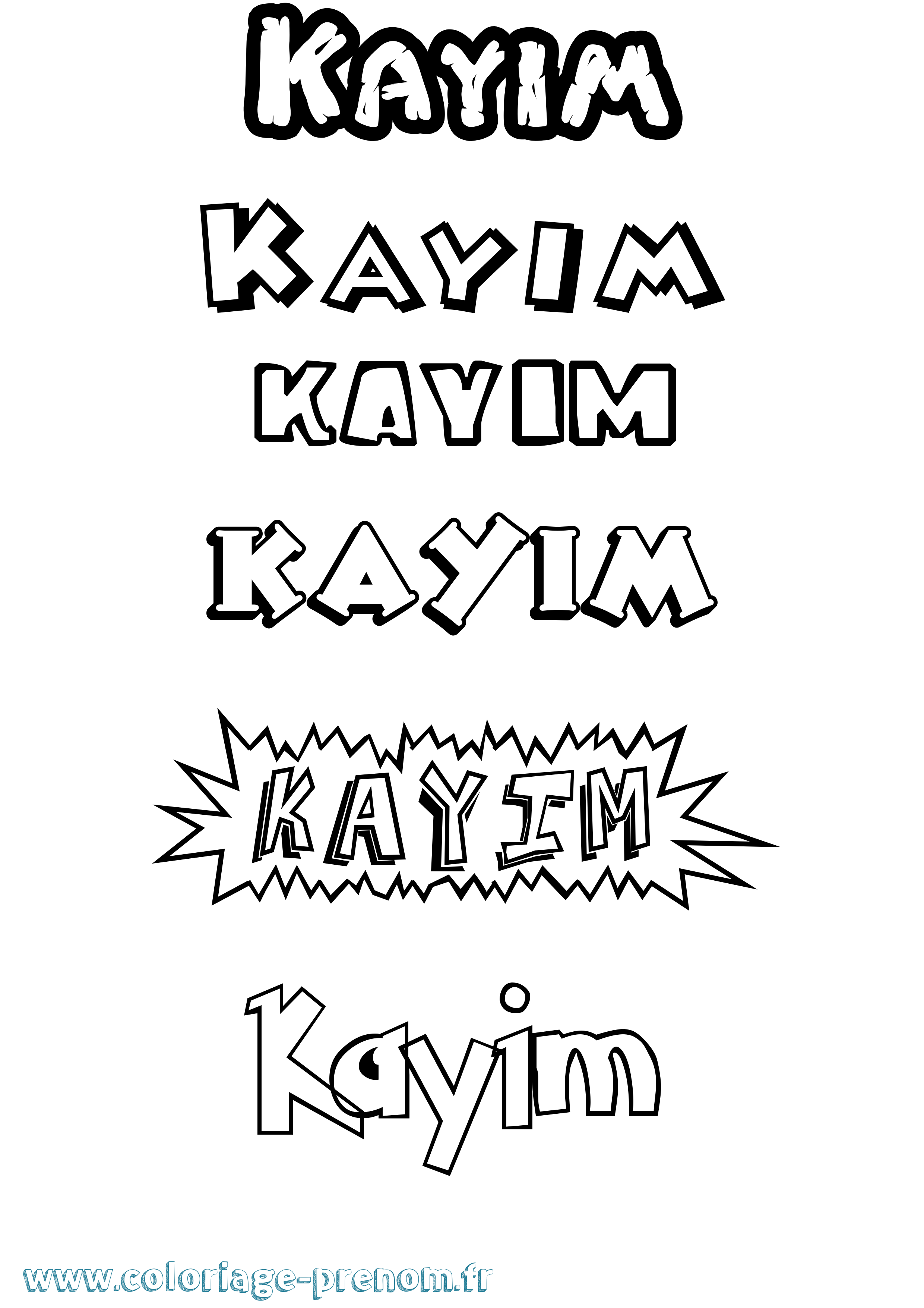 Coloriage Kayim Dessin Animé Coloriage prénom Kayim Dessin Animé