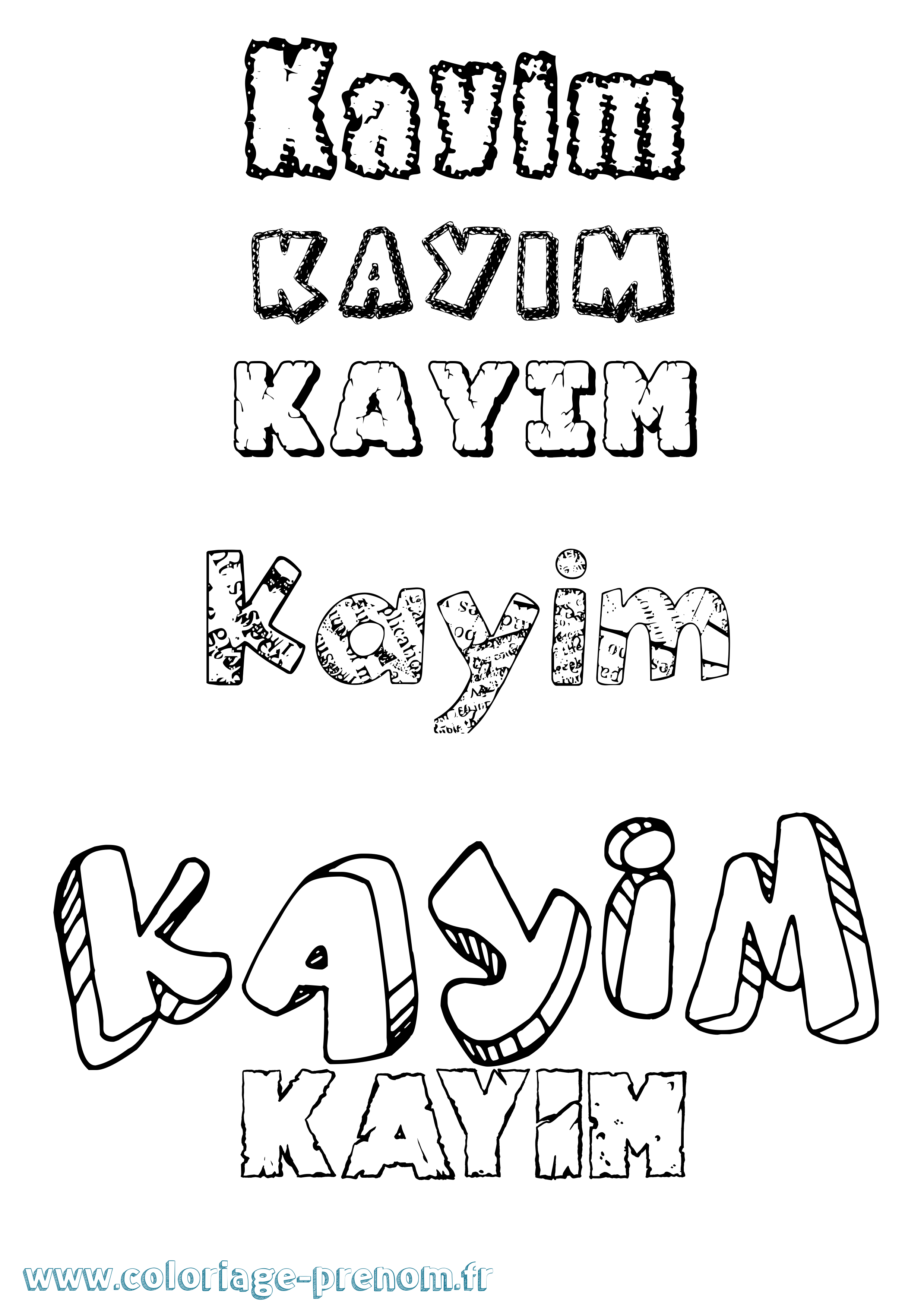 Coloriage Kayim Destructuré Coloriage prénom Kayim Destructuré