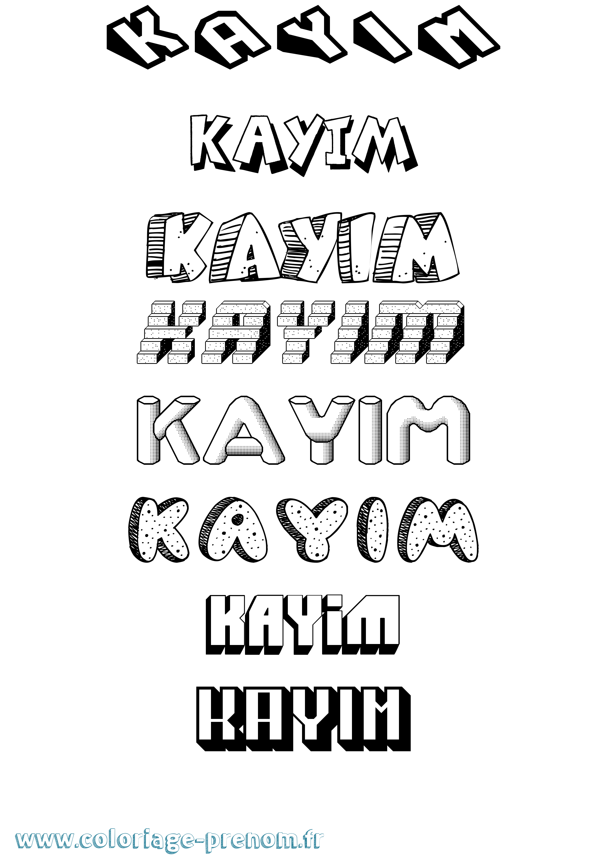 Coloriage Kayim Effet 3D Coloriage prénom Kayim Effet 3D