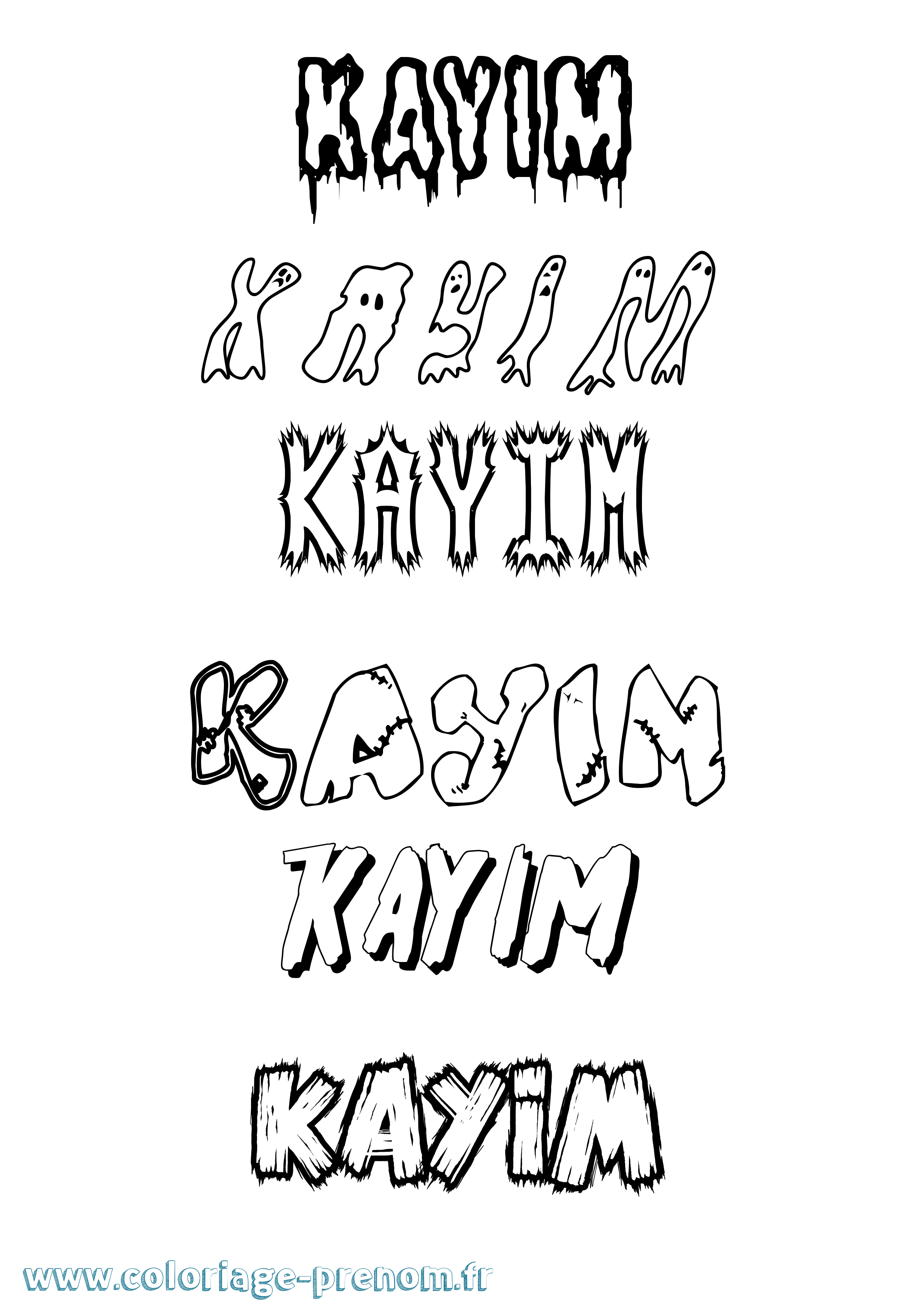 Coloriage Kayim Frisson Coloriage prénom Kayim Frisson
