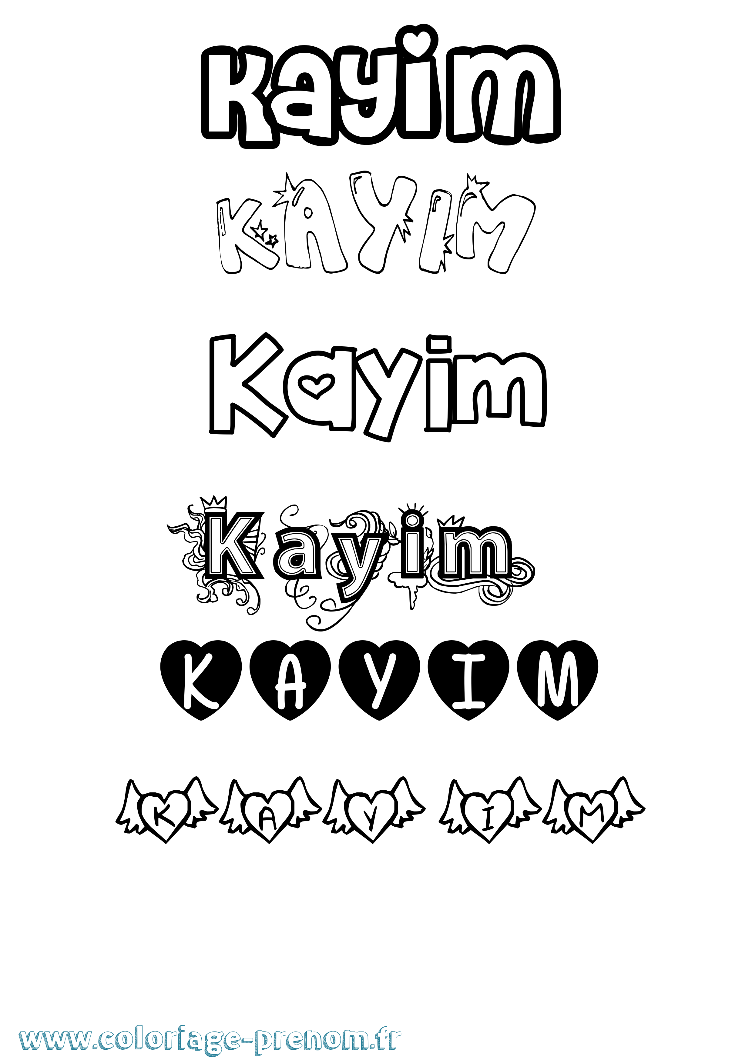 Coloriage Kayim Girly Coloriage prénom Kayim Girly