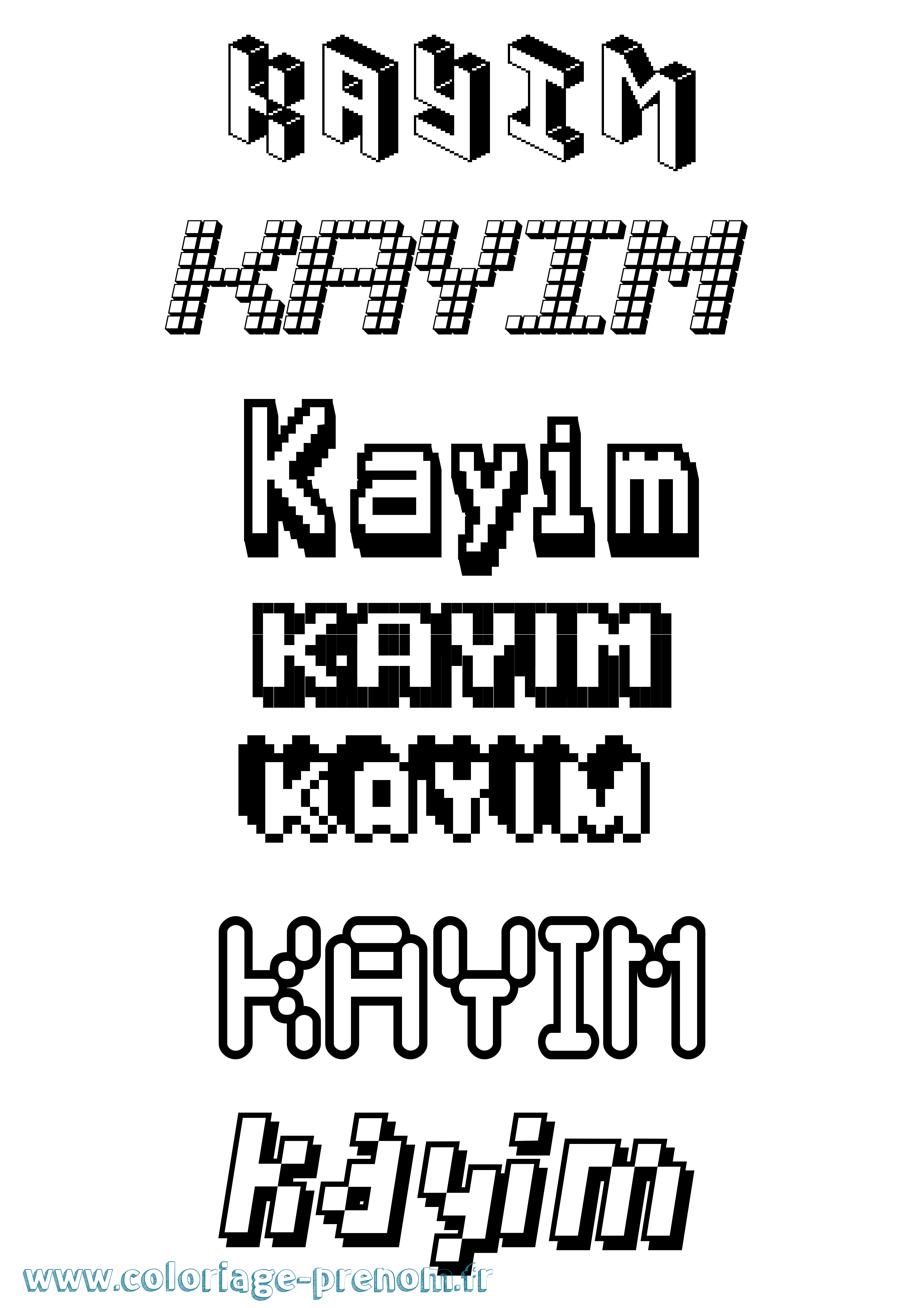 Coloriage Kayim Pixel Coloriage prénom Kayim Pixel