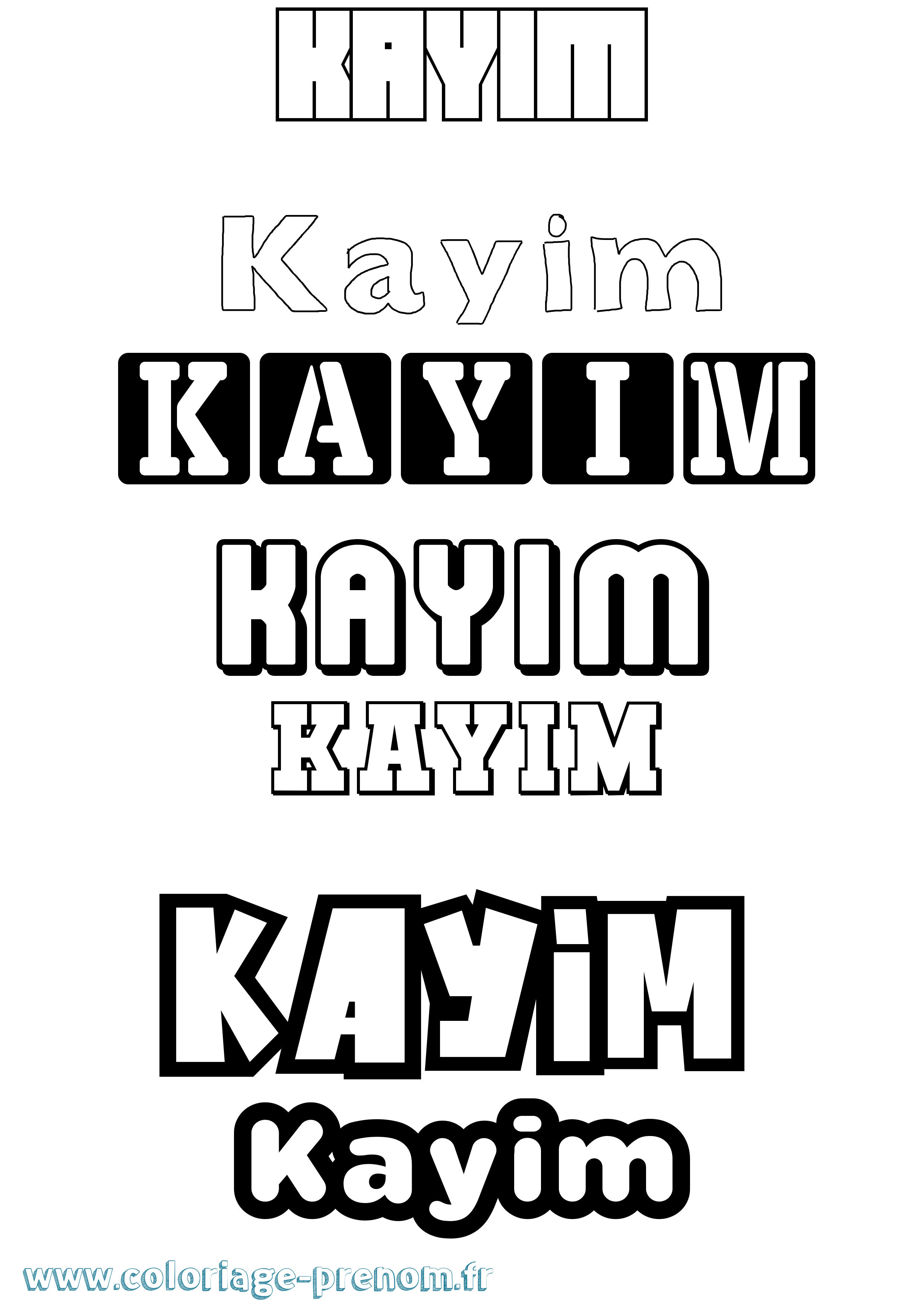 Coloriage Kayim Simple Coloriage prénom Kayim Simple