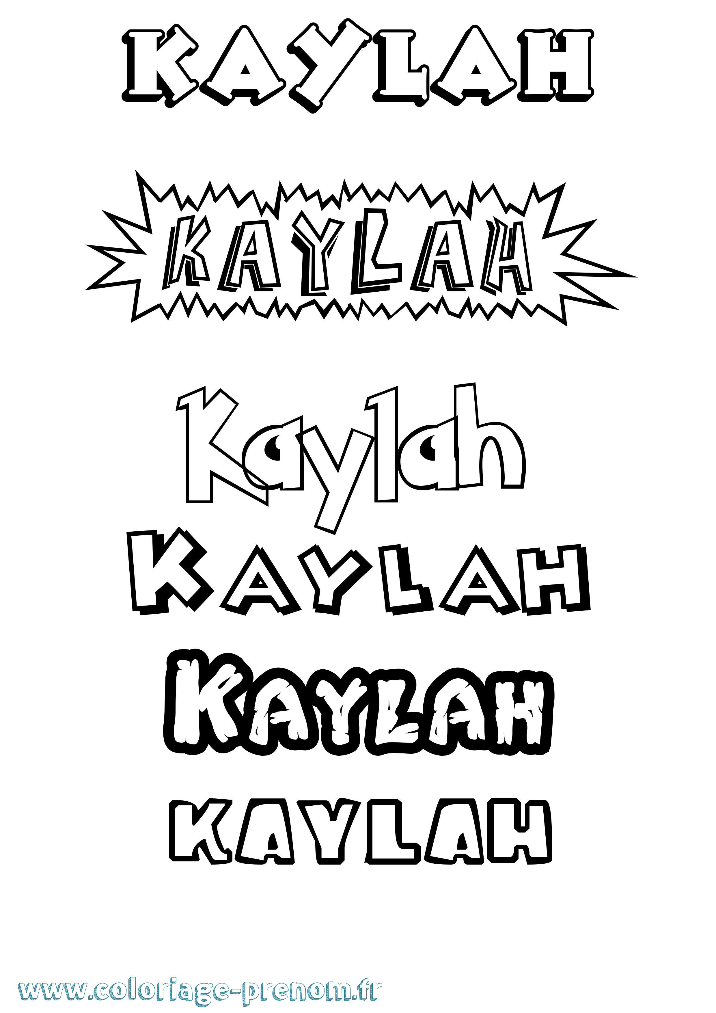 Coloriage Kaylah Dessin Animé Coloriage prénom Kaylah Dessin Animé