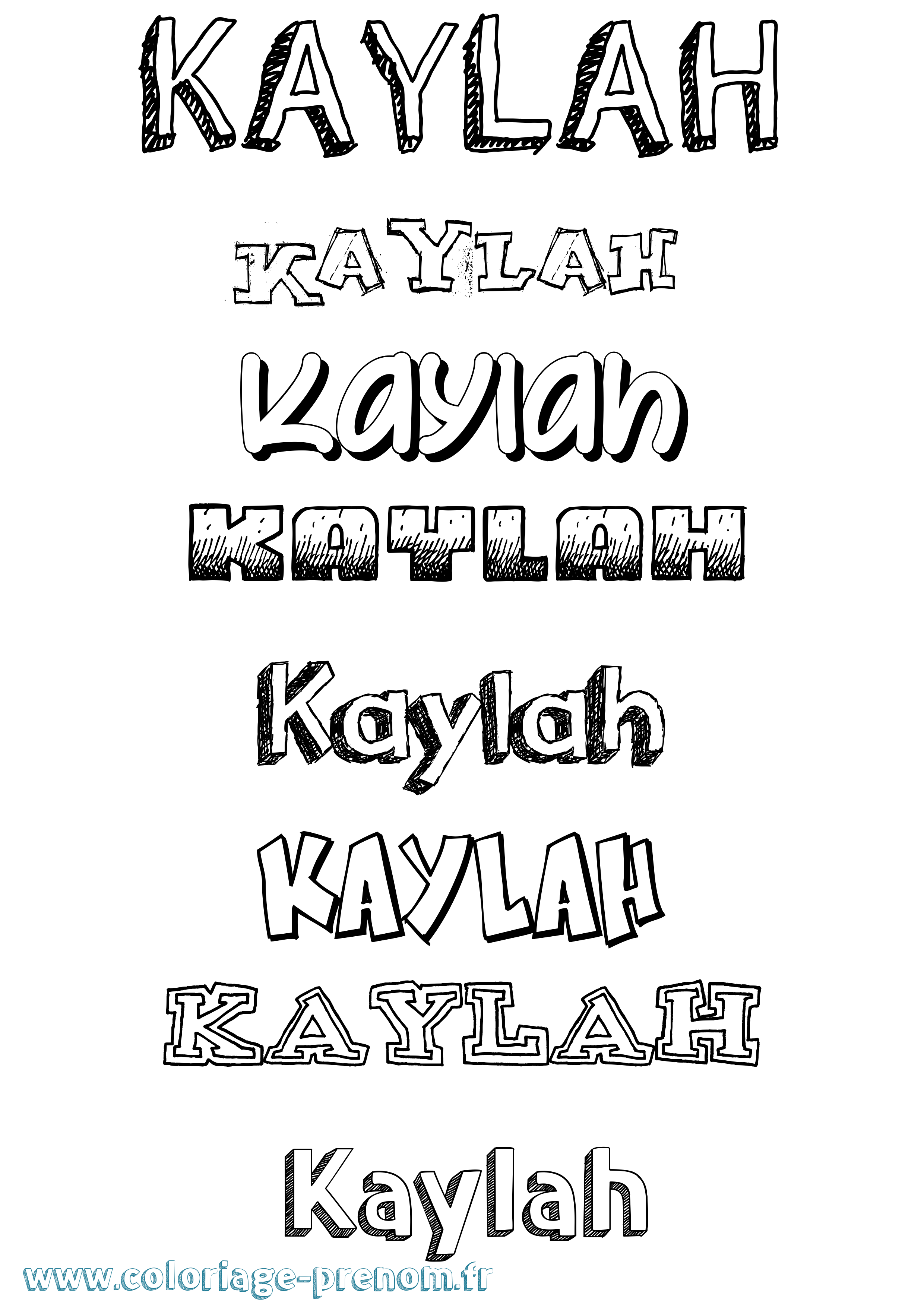 Coloriage Kaylah Dessiné Coloriage prénom Kaylah Dessiné