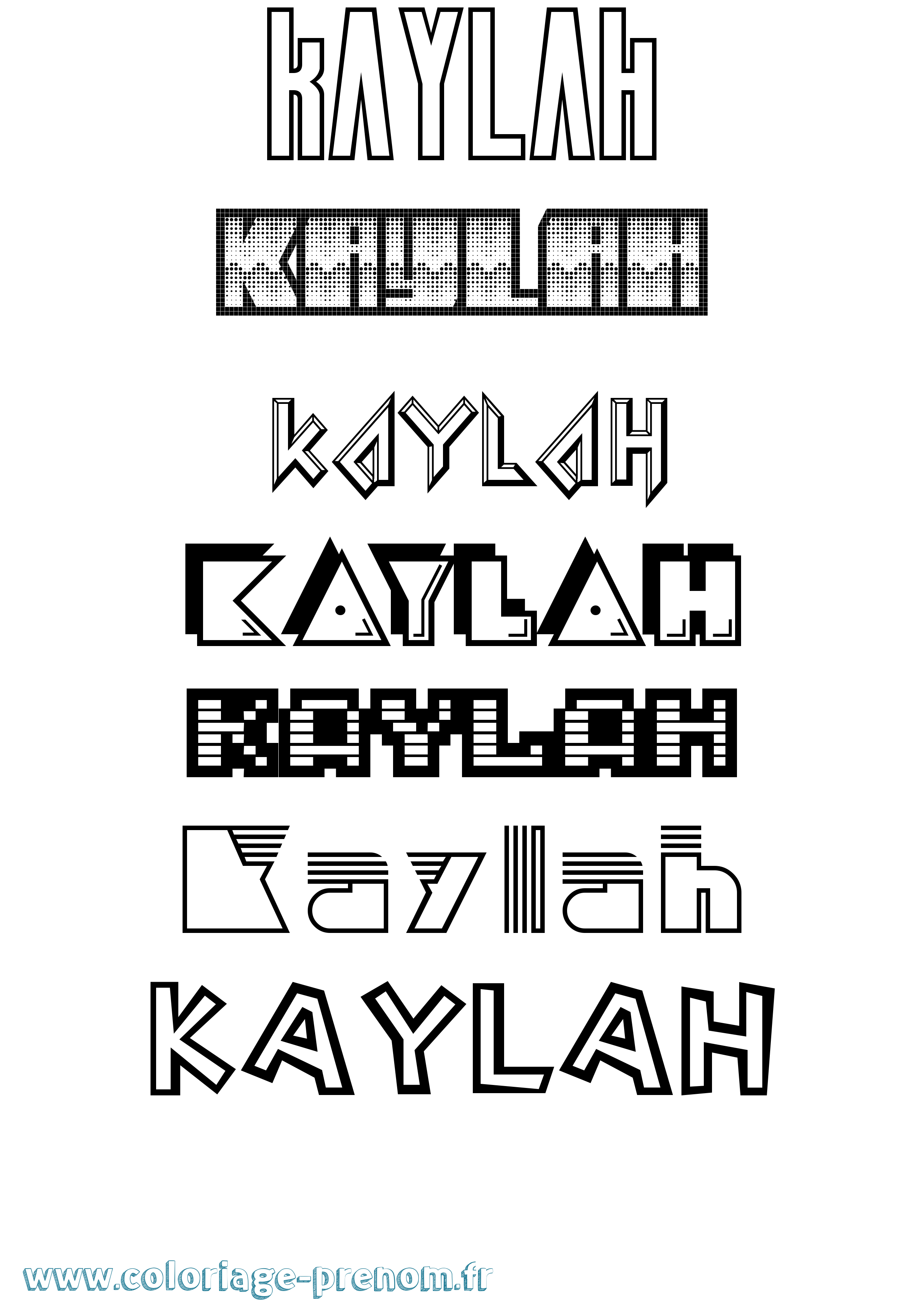 Coloriage Kaylah Jeux Vidéos Coloriage prénom Kaylah Jeux Vidéos