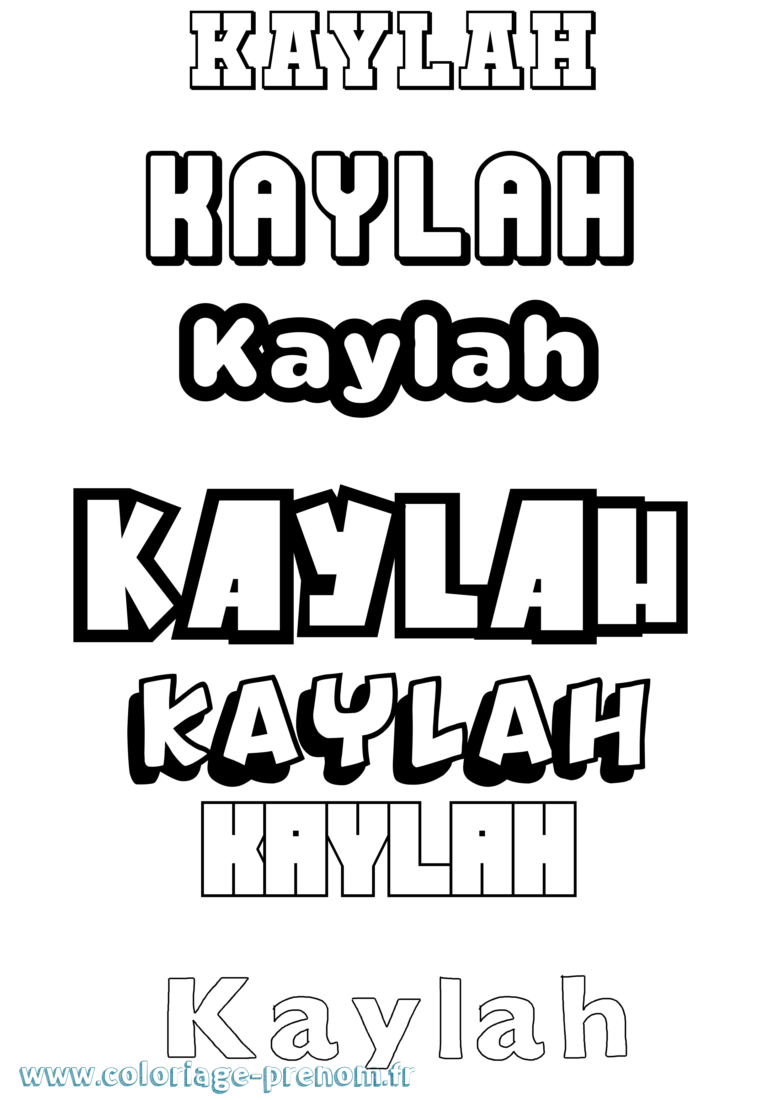 Coloriage Kaylah Simple Coloriage prénom Kaylah Simple