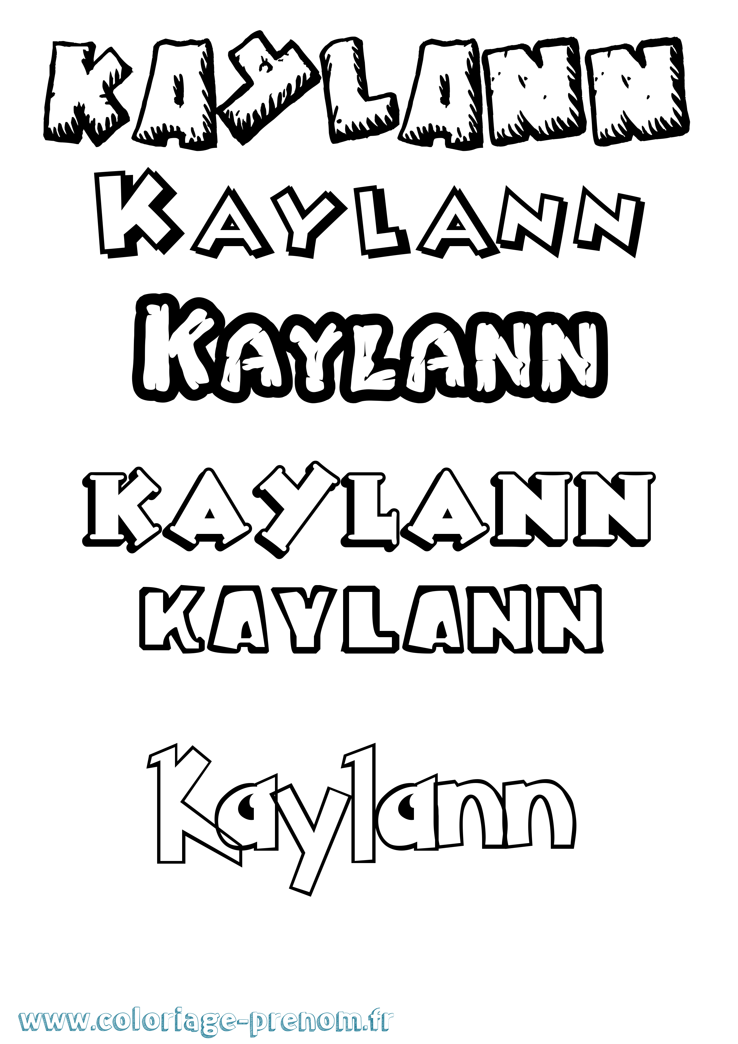 Coloriage Kaylann Dessin Animé Coloriage prénom Kaylann Dessin Animé