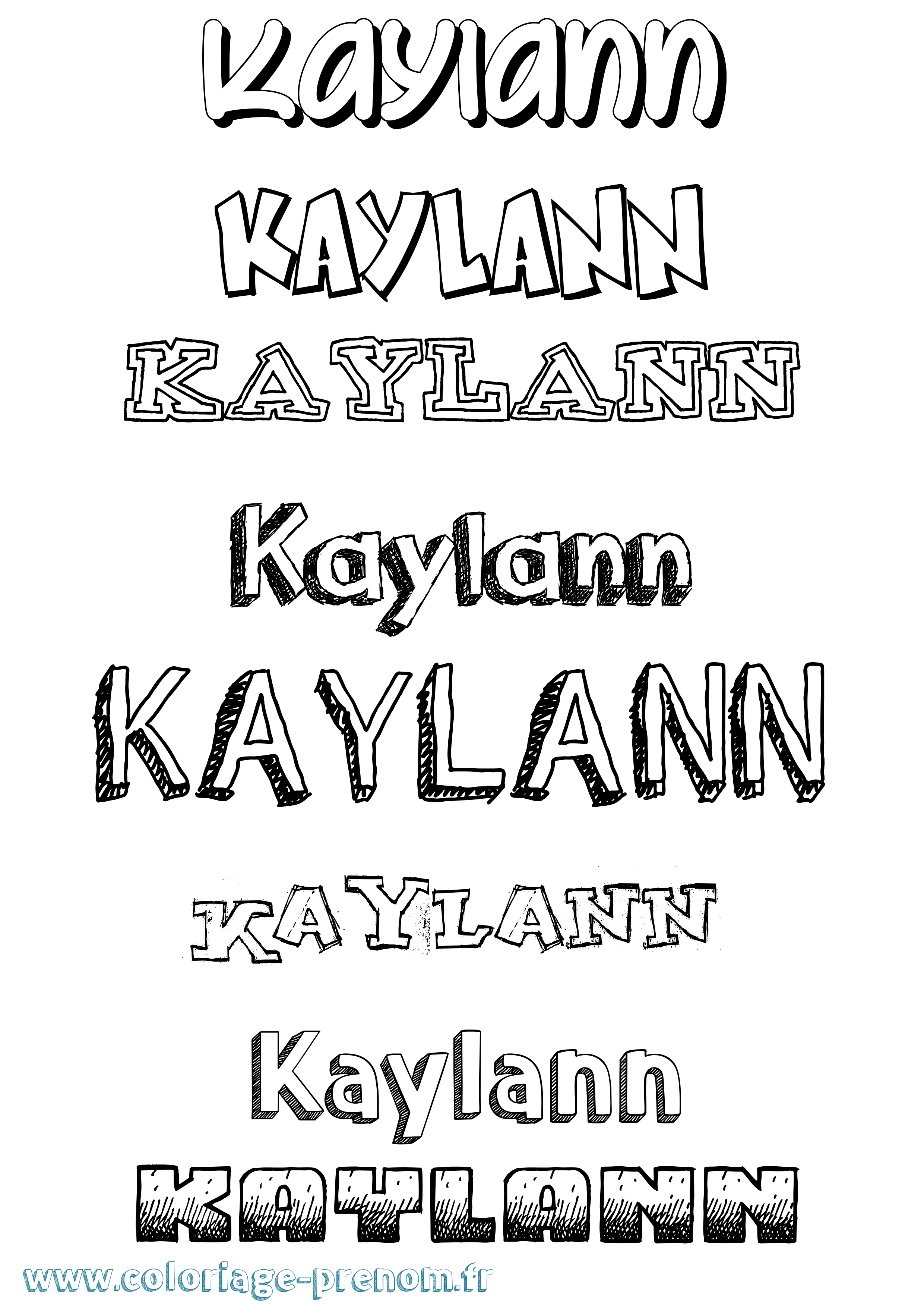Coloriage Kaylann Dessiné Coloriage prénom Kaylann Dessiné