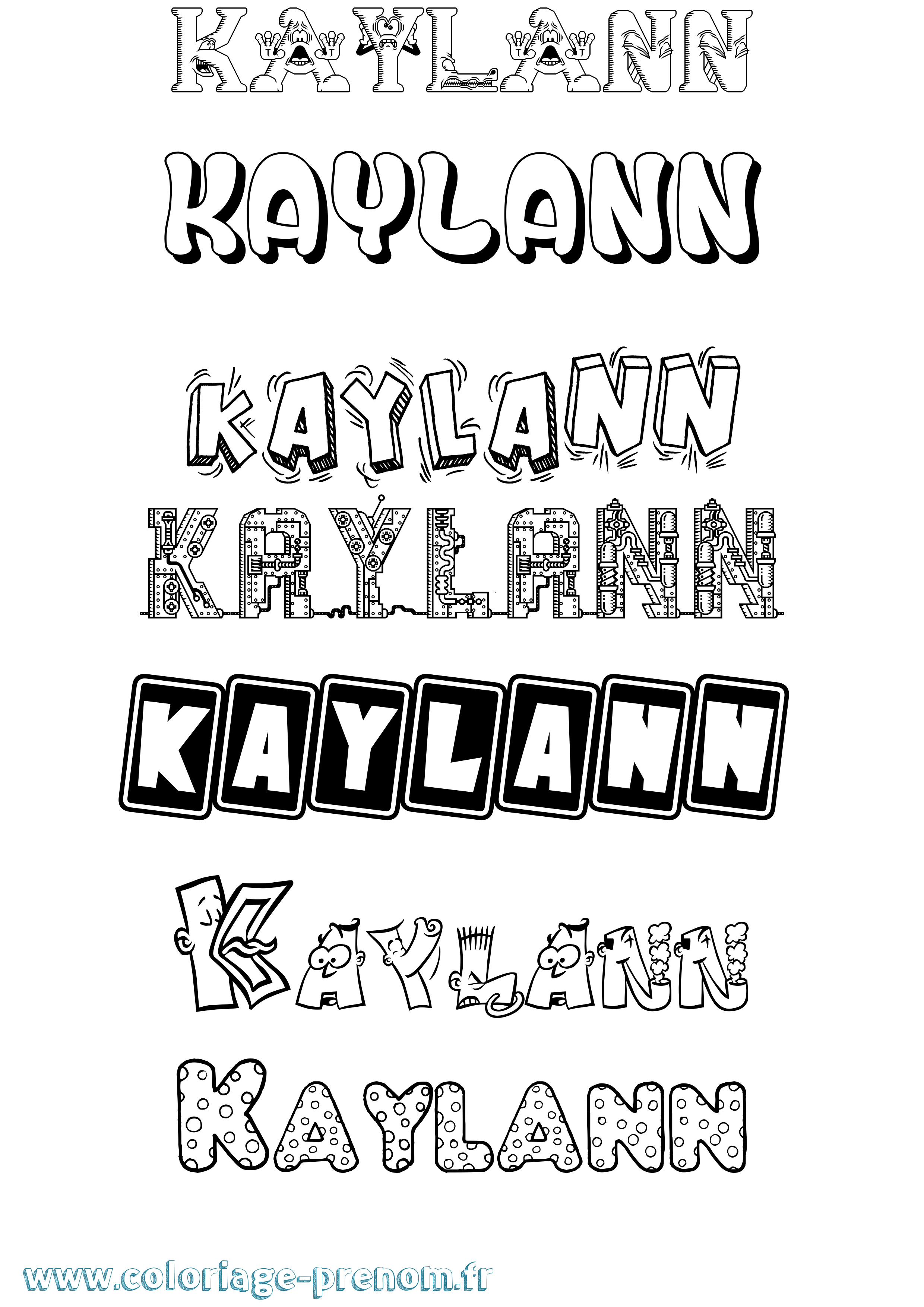 Coloriage Kaylann Fun Coloriage prénom Kaylann Fun