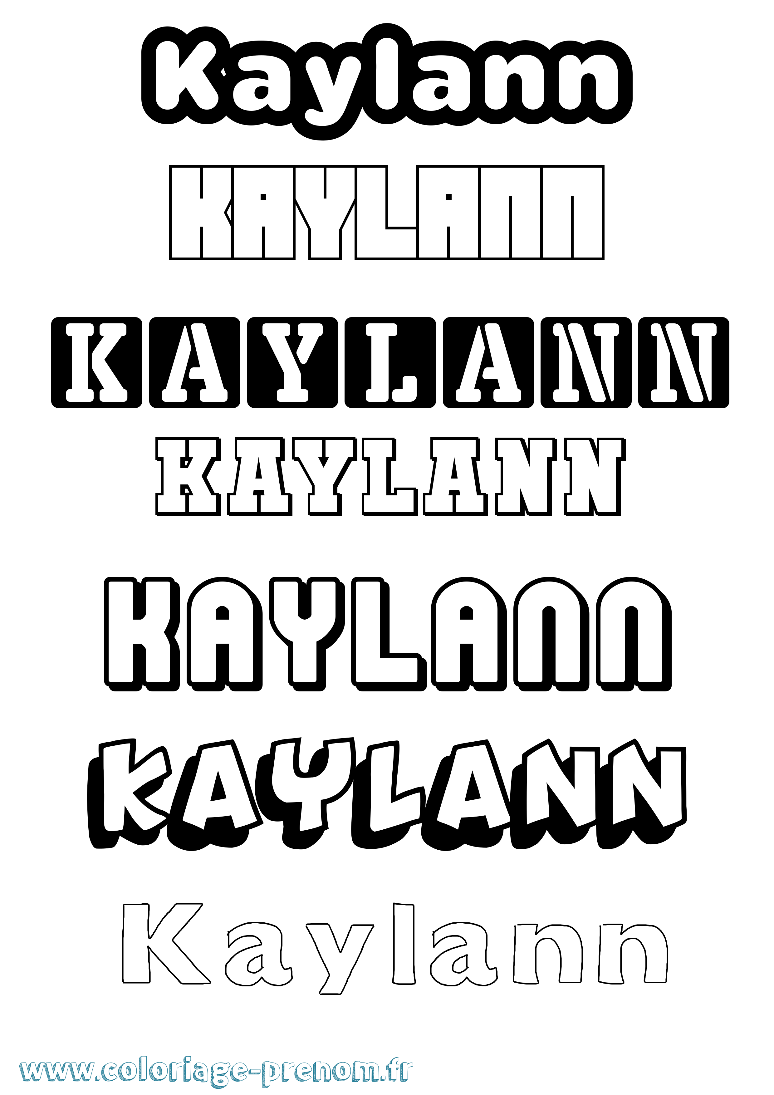 Coloriage Kaylann Simple Coloriage prénom Kaylann Simple