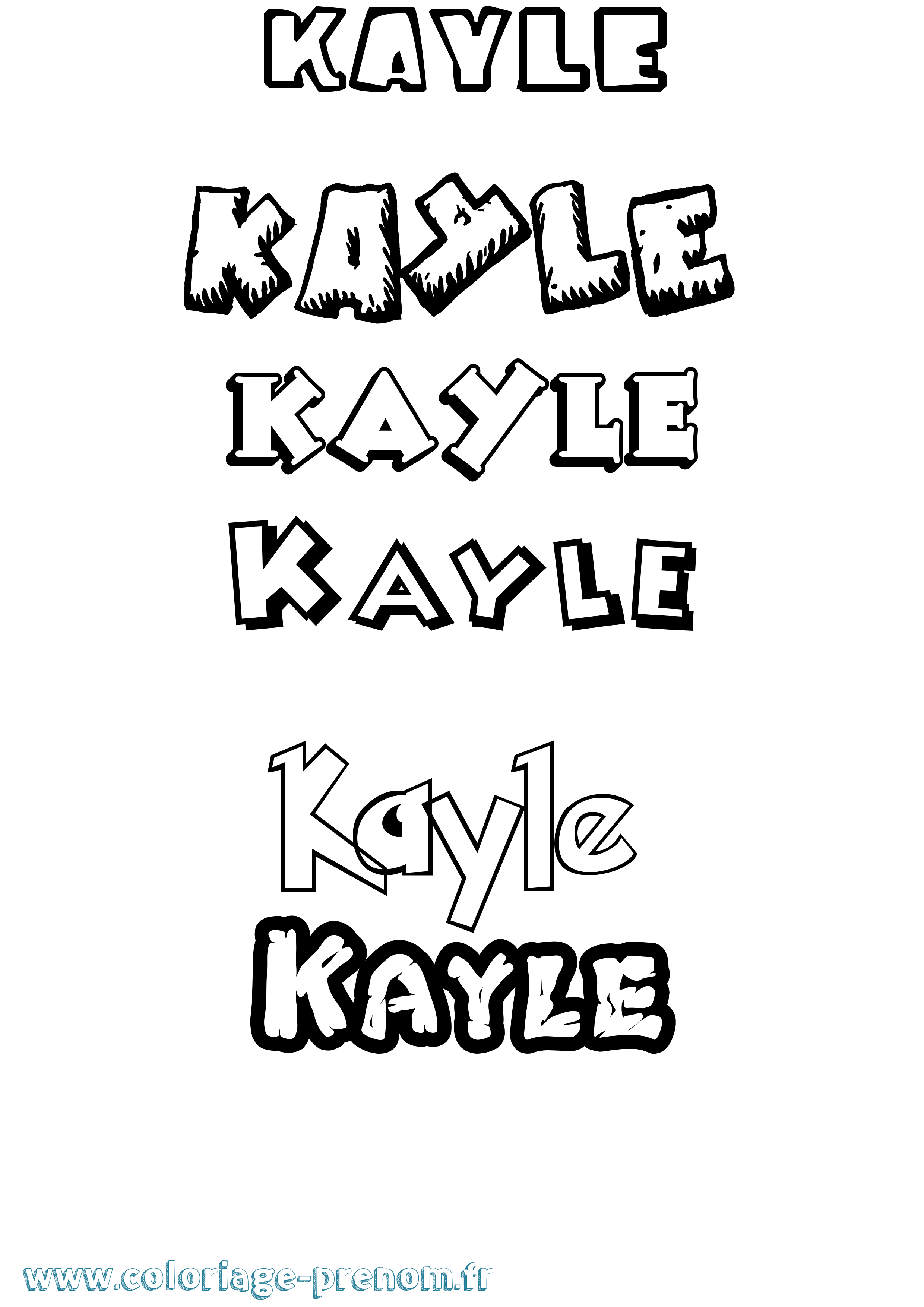 Coloriage Kayle Dessin Animé Coloriage prénom Kayle Dessin Animé