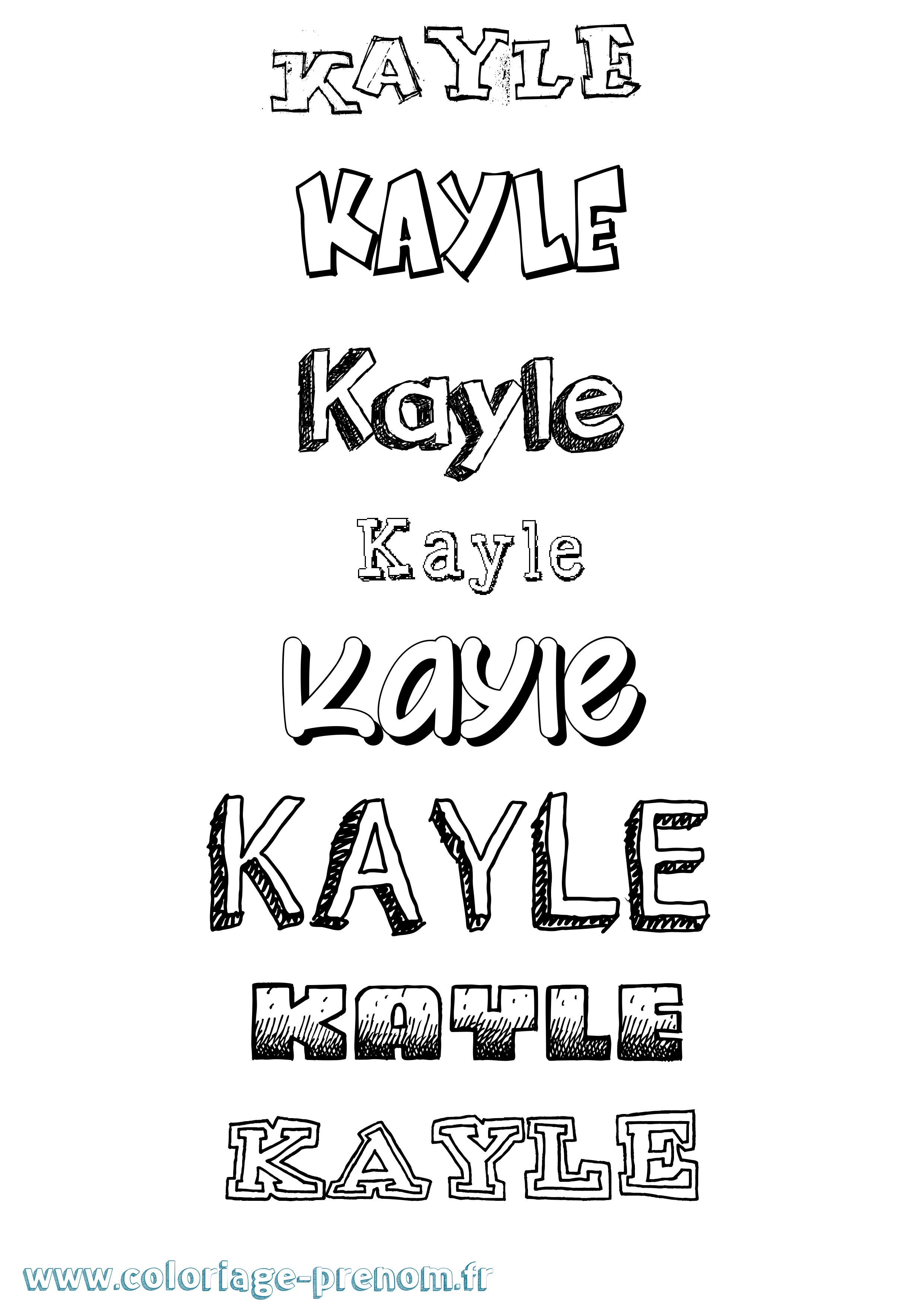 Coloriage Kayle Dessiné Coloriage prénom Kayle Dessiné