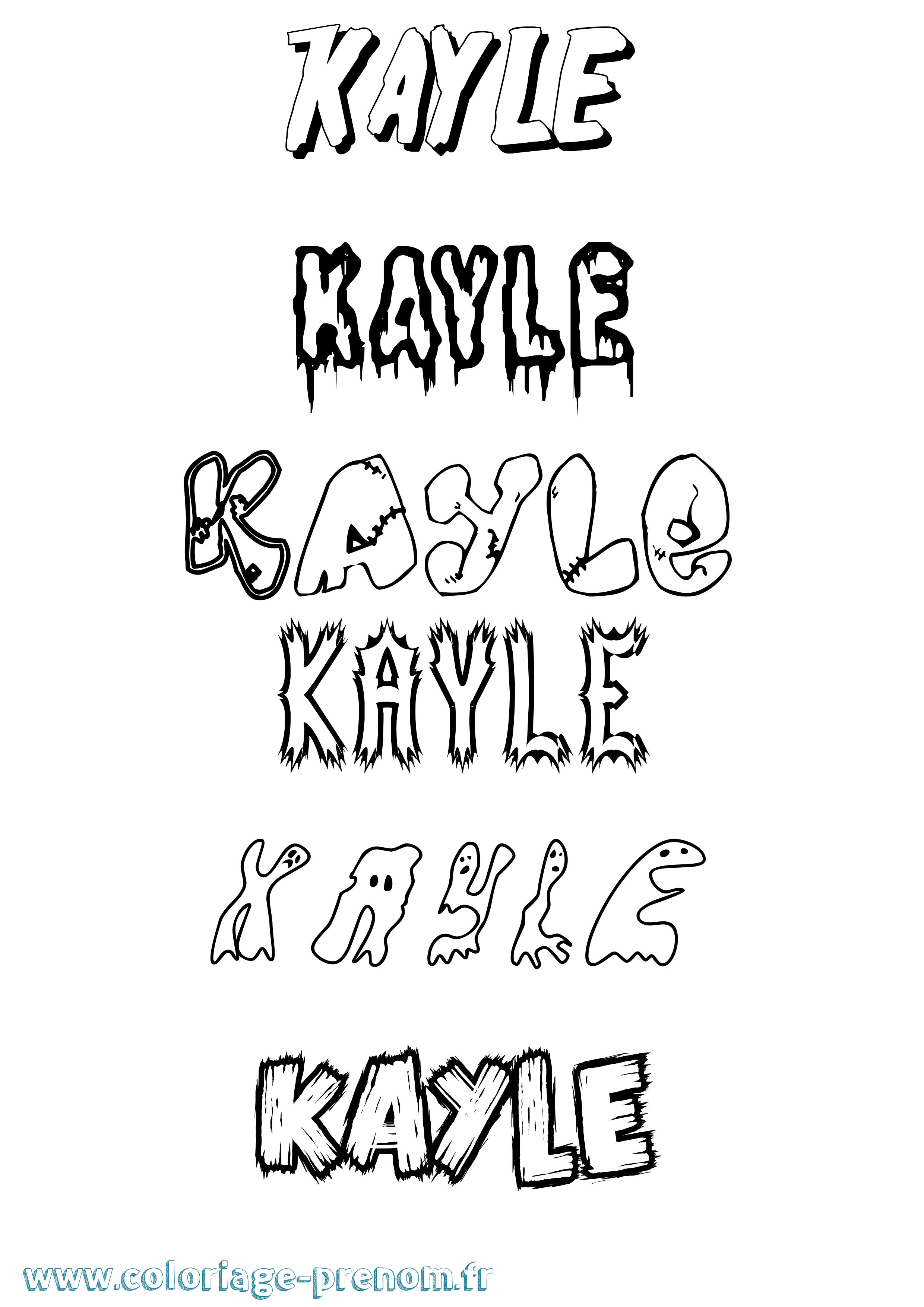 Coloriage Kayle Frisson Coloriage prénom Kayle Frisson