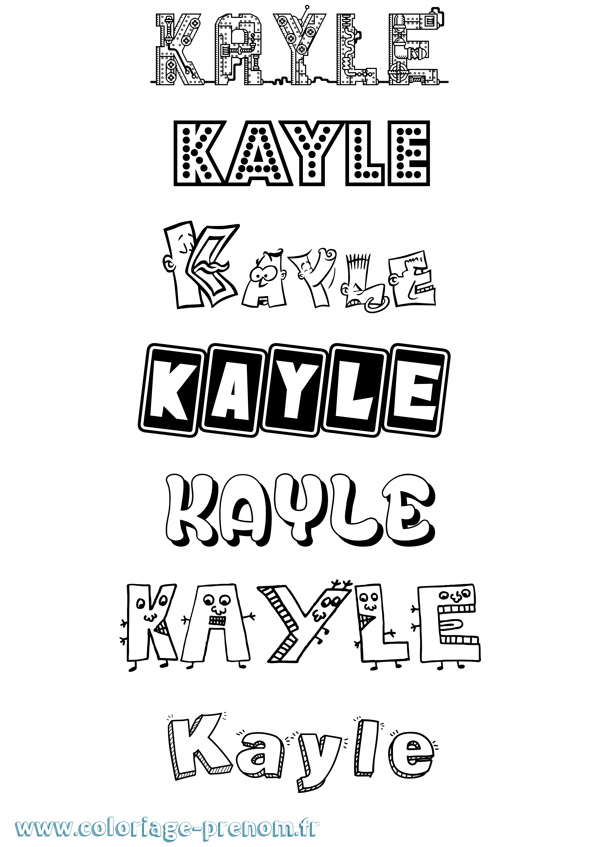 Coloriage Kayle Fun Coloriage prénom Kayle Fun