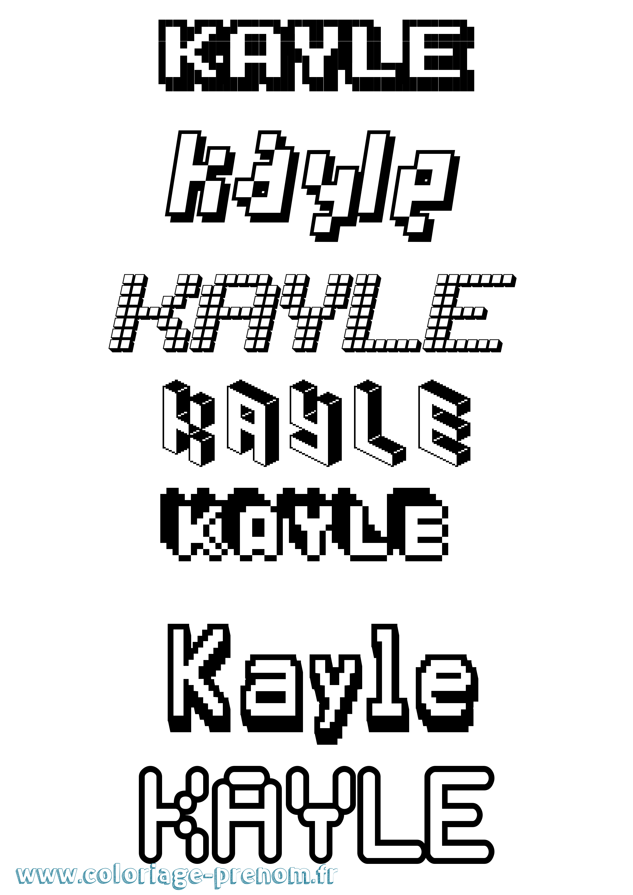 Coloriage Kayle Pixel Coloriage prénom Kayle Pixel