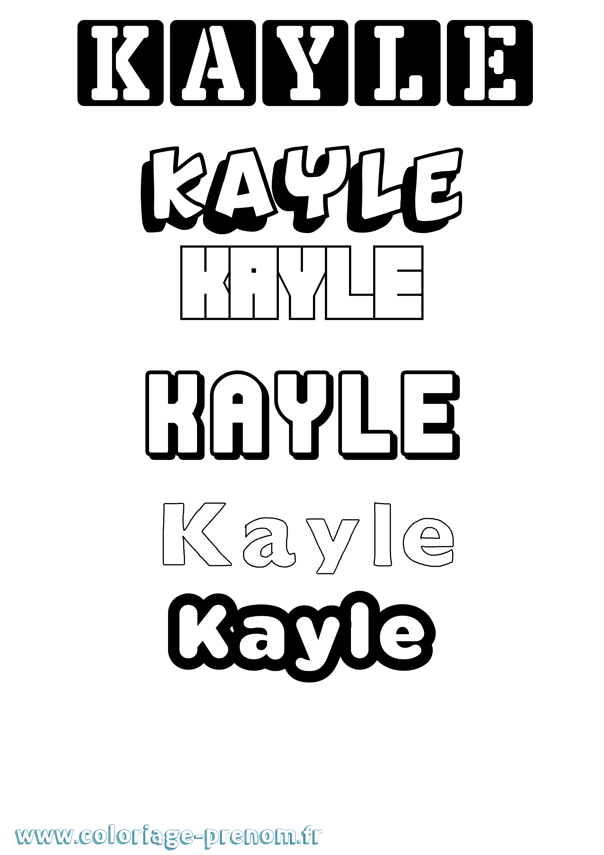 Coloriage Kayle Simple Coloriage prénom Kayle Simple