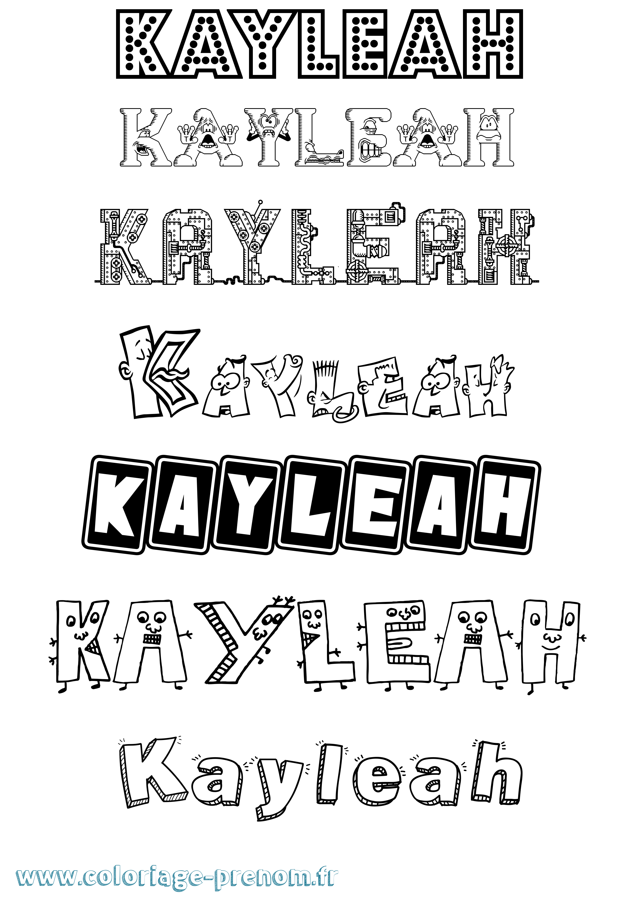 Coloriage Kayleah Fun Coloriage prénom Kayleah Fun