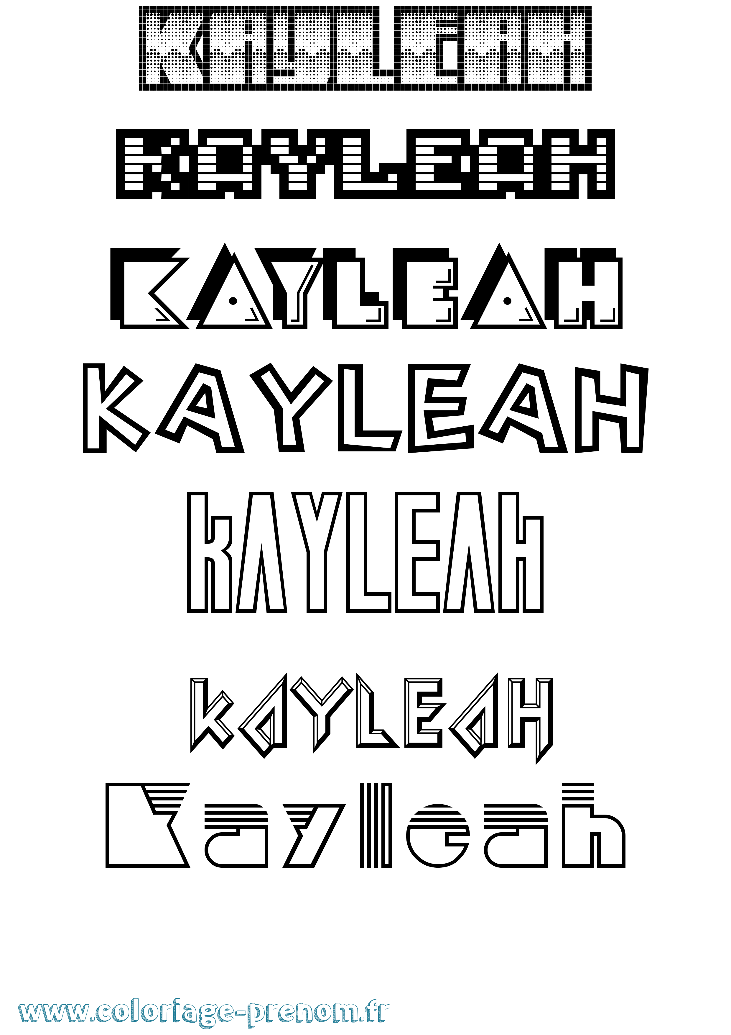 Coloriage Kayleah Jeux Vidéos Coloriage prénom Kayleah Jeux Vidéos