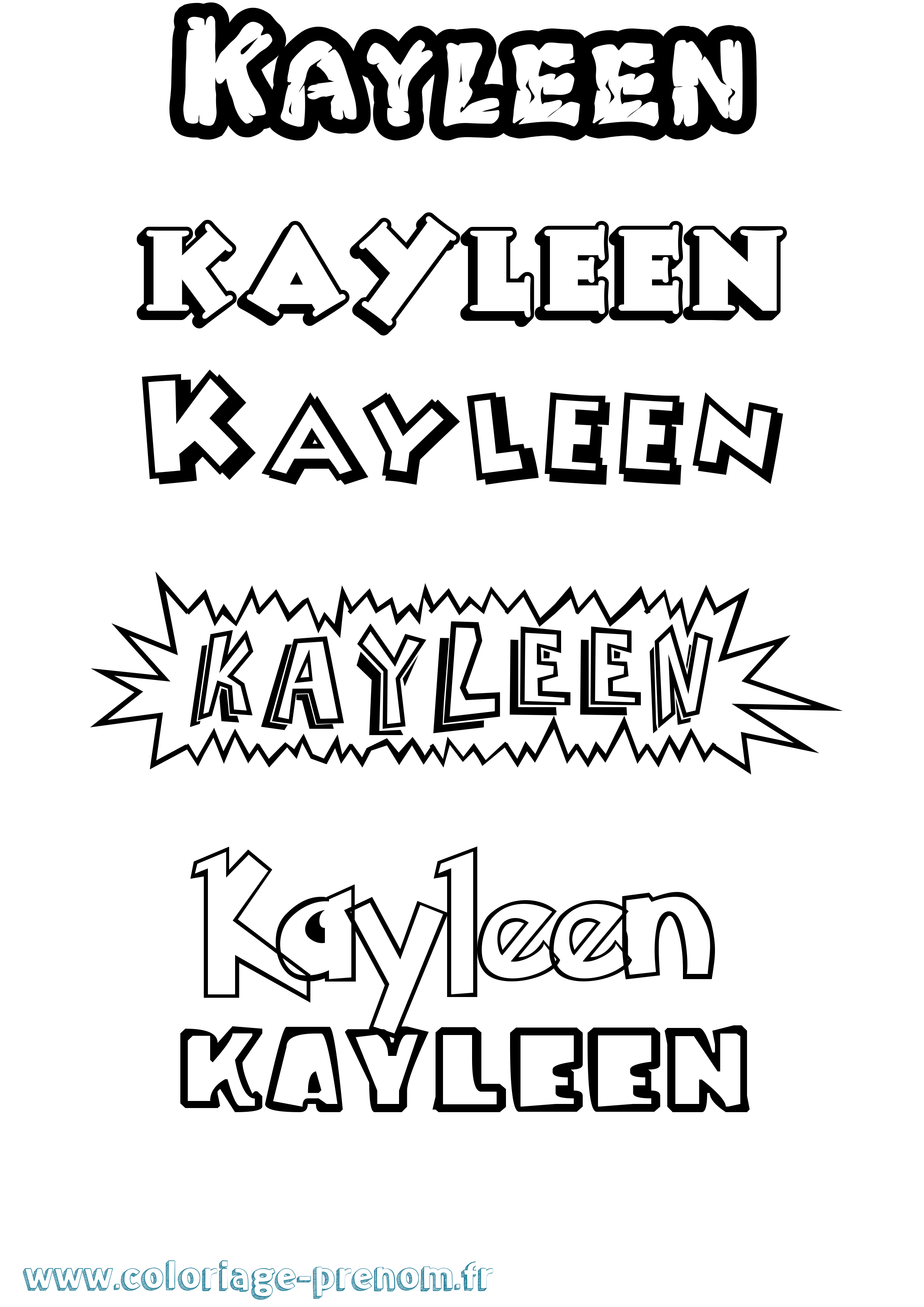 Coloriage Kayleen Dessin Animé Coloriage prénom Kayleen Dessin Animé