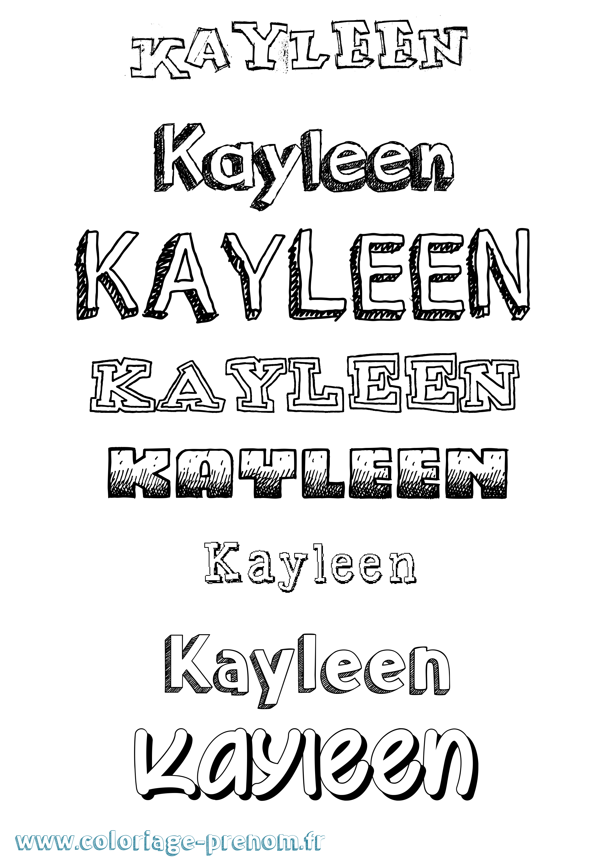 Coloriage Kayleen Dessiné Coloriage prénom Kayleen Dessiné