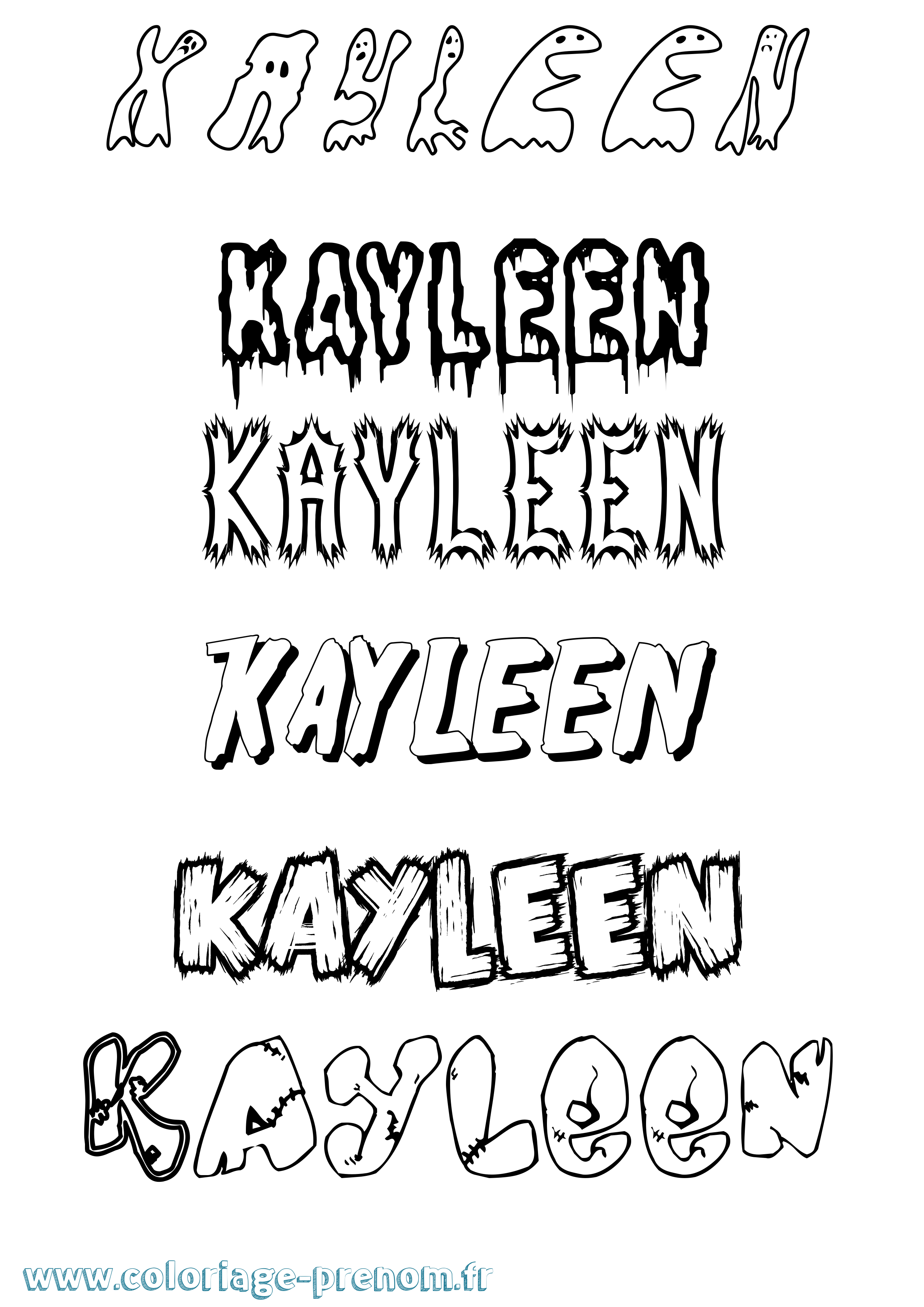 Coloriage Kayleen Frisson Coloriage prénom Kayleen Frisson