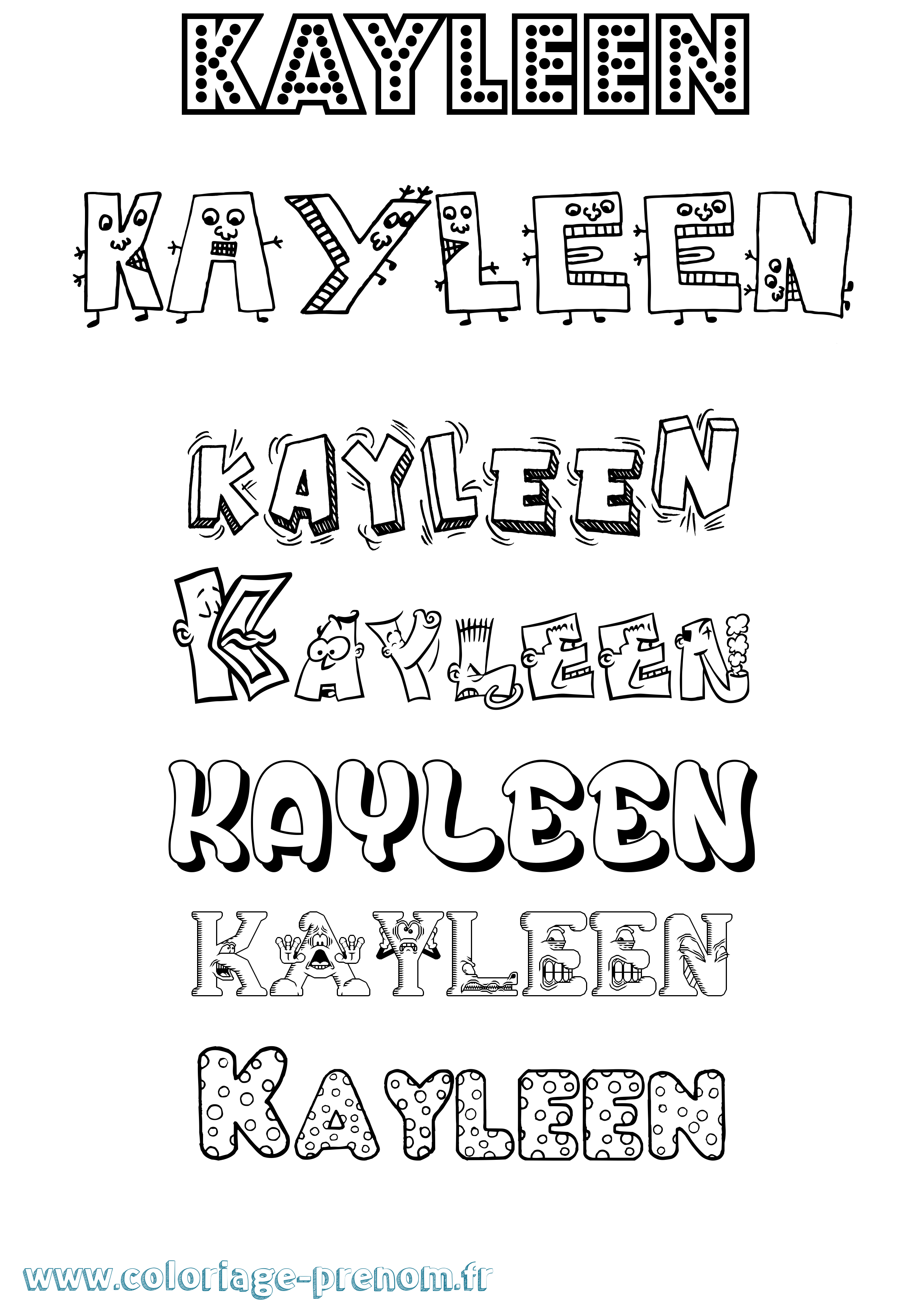 Coloriage Kayleen Fun Coloriage prénom Kayleen Fun