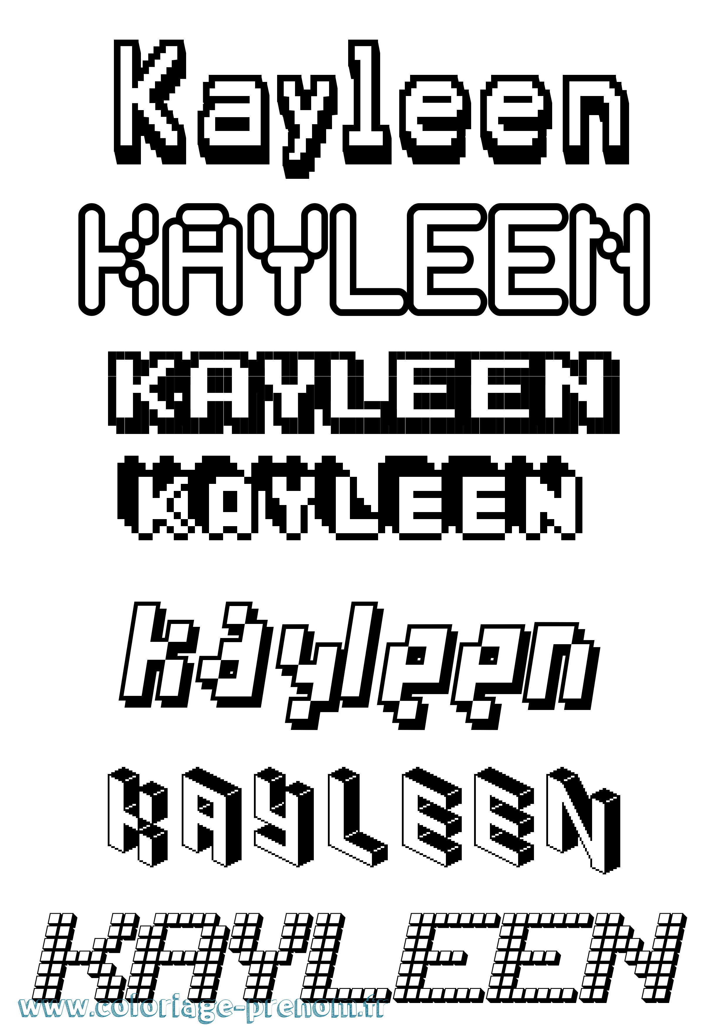 Coloriage Kayleen Pixel Coloriage prénom Kayleen Pixel