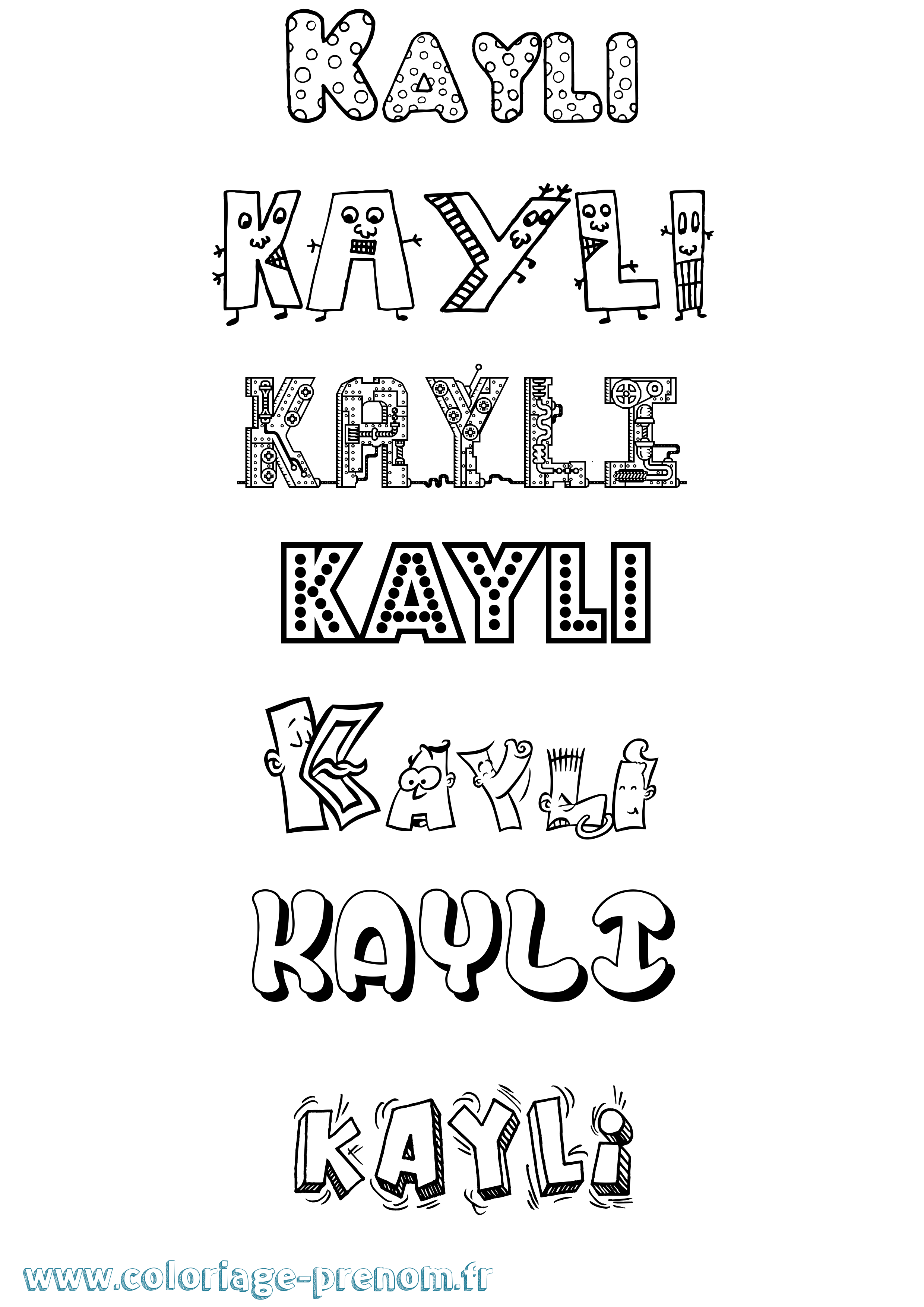 Coloriage Kayli Fun Coloriage prénom Kayli Fun